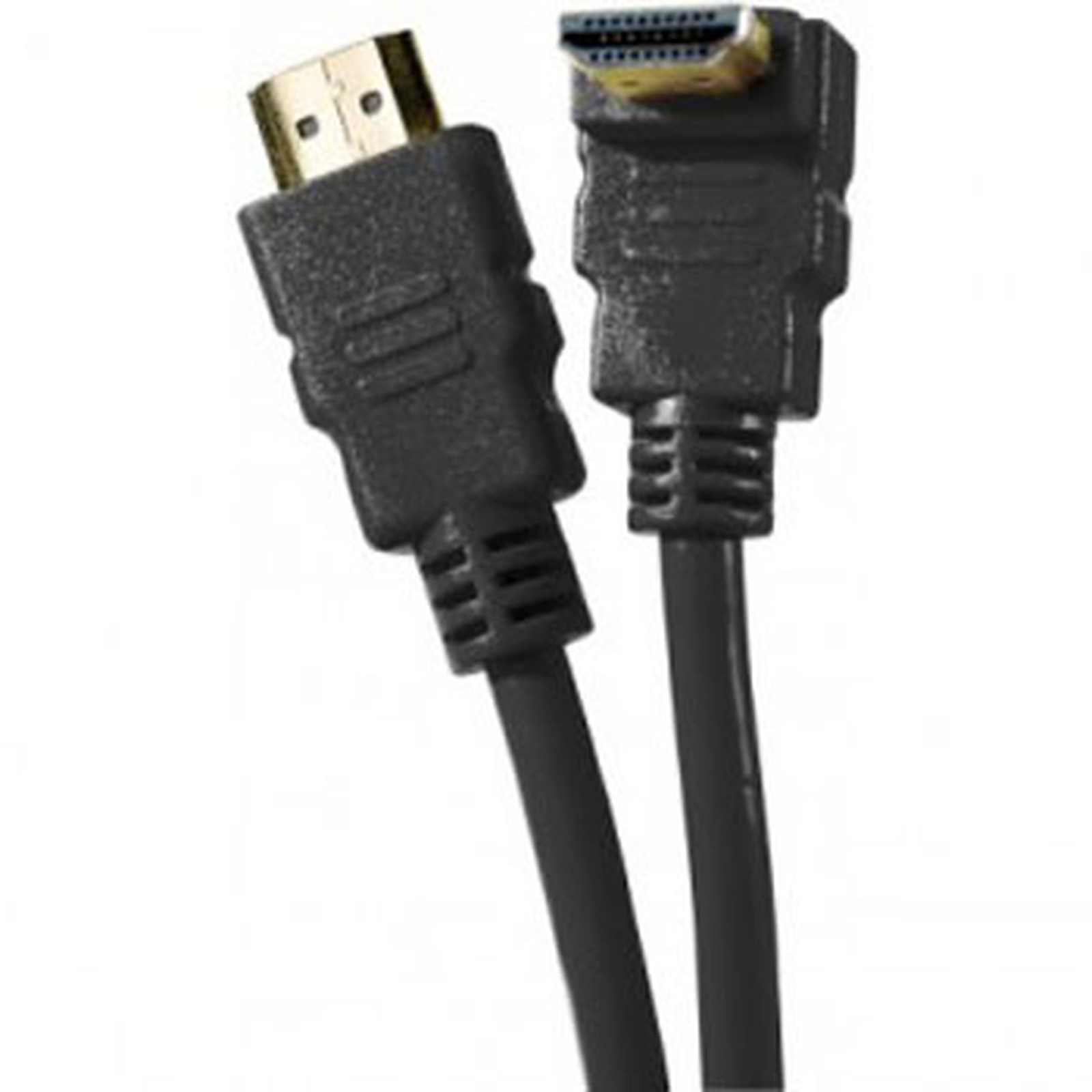 Cable HDMI 1.4 Ethernet Channel Coude male/male Noir - (2 mètres) - HDMI Generique