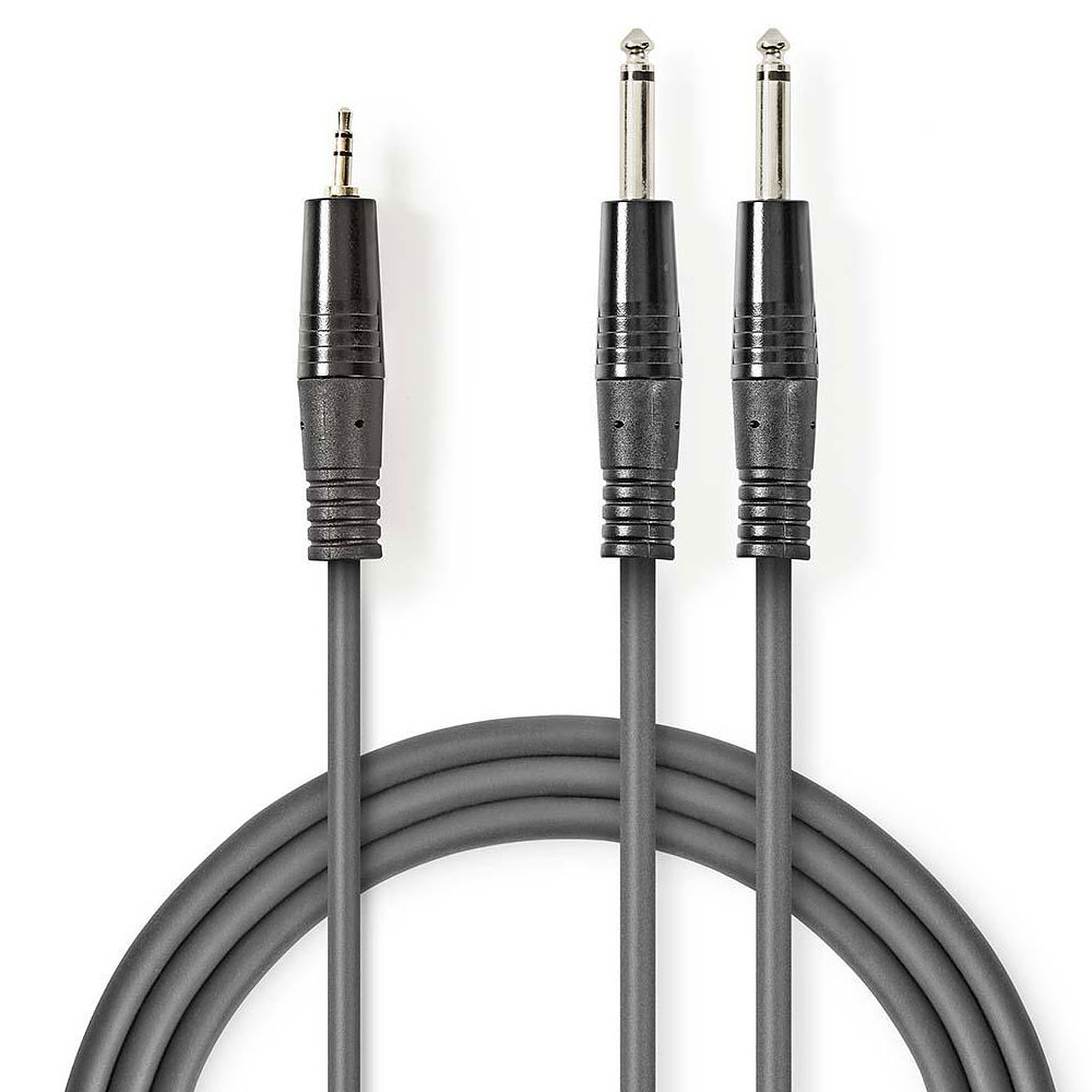 Nedis Cable Audio Stereo 2xJack 6.5 mm males vers Jack 3.5 mm male - 5m - Adaptateur audio NEDIS