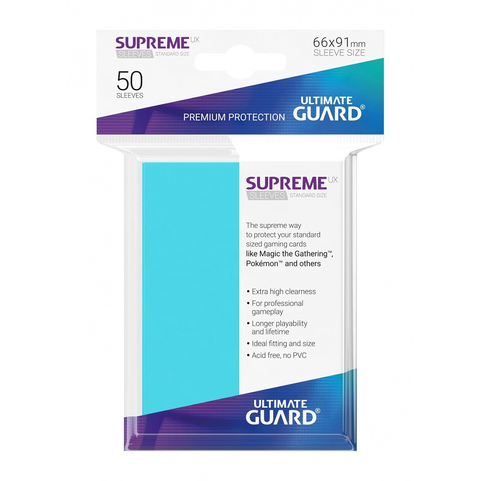 Ultimate Guard - 50 pochettes Supreme UX Sleeves taille standard Aigue-marine - Accessoire jeux Ultimate Guard