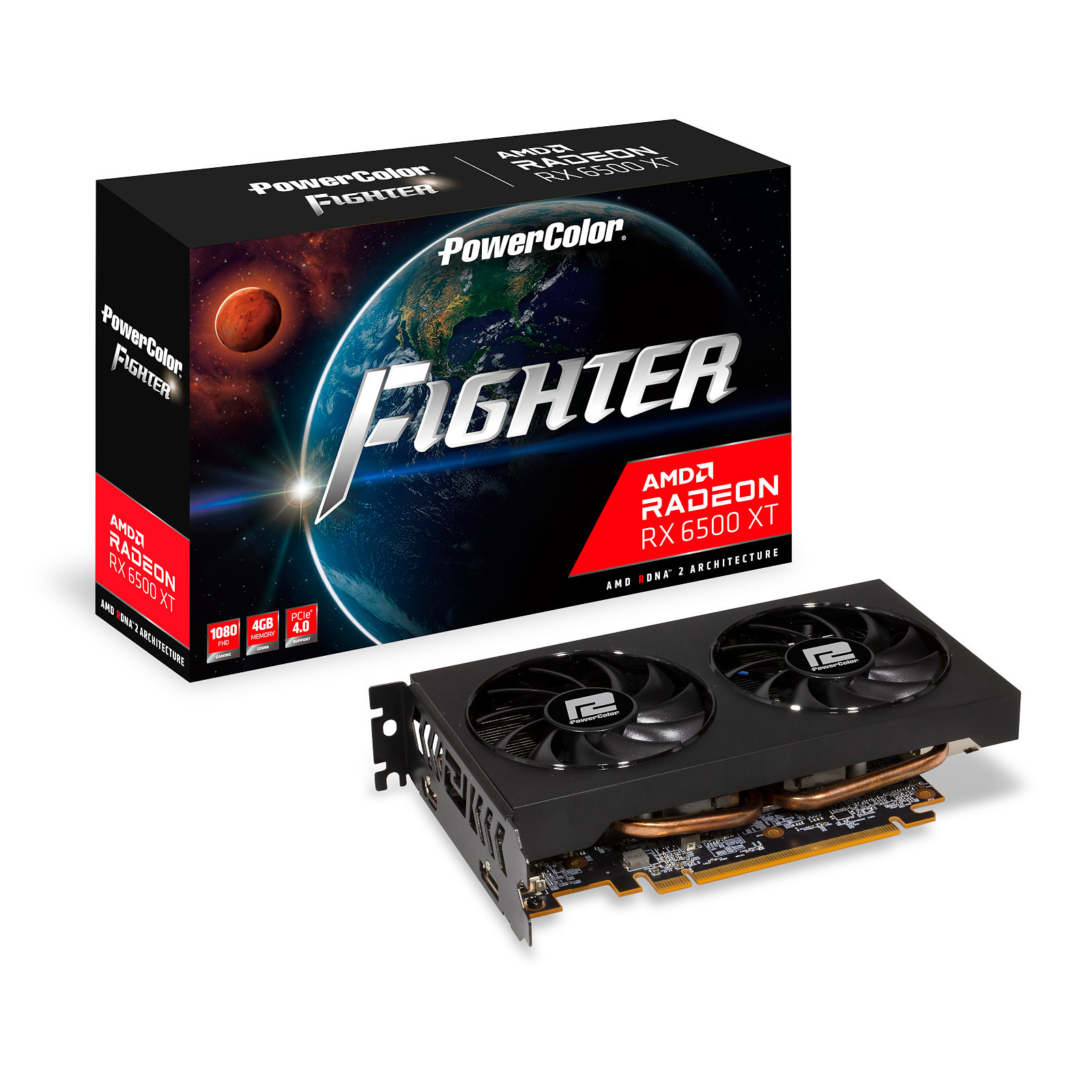 PowerColor Fighter AMD Radeon RX 6500 XT 4GB - Carte graphique PowerColor