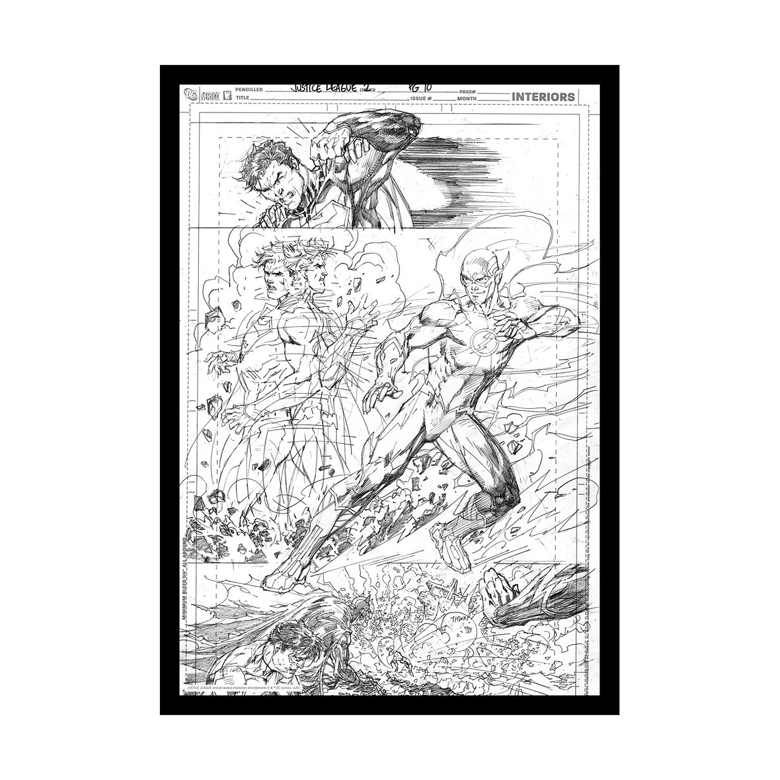 DC Comics - Lithographie Superman & Flash Comic Book Art Print 42 x 30 cm - Posters Fanattik