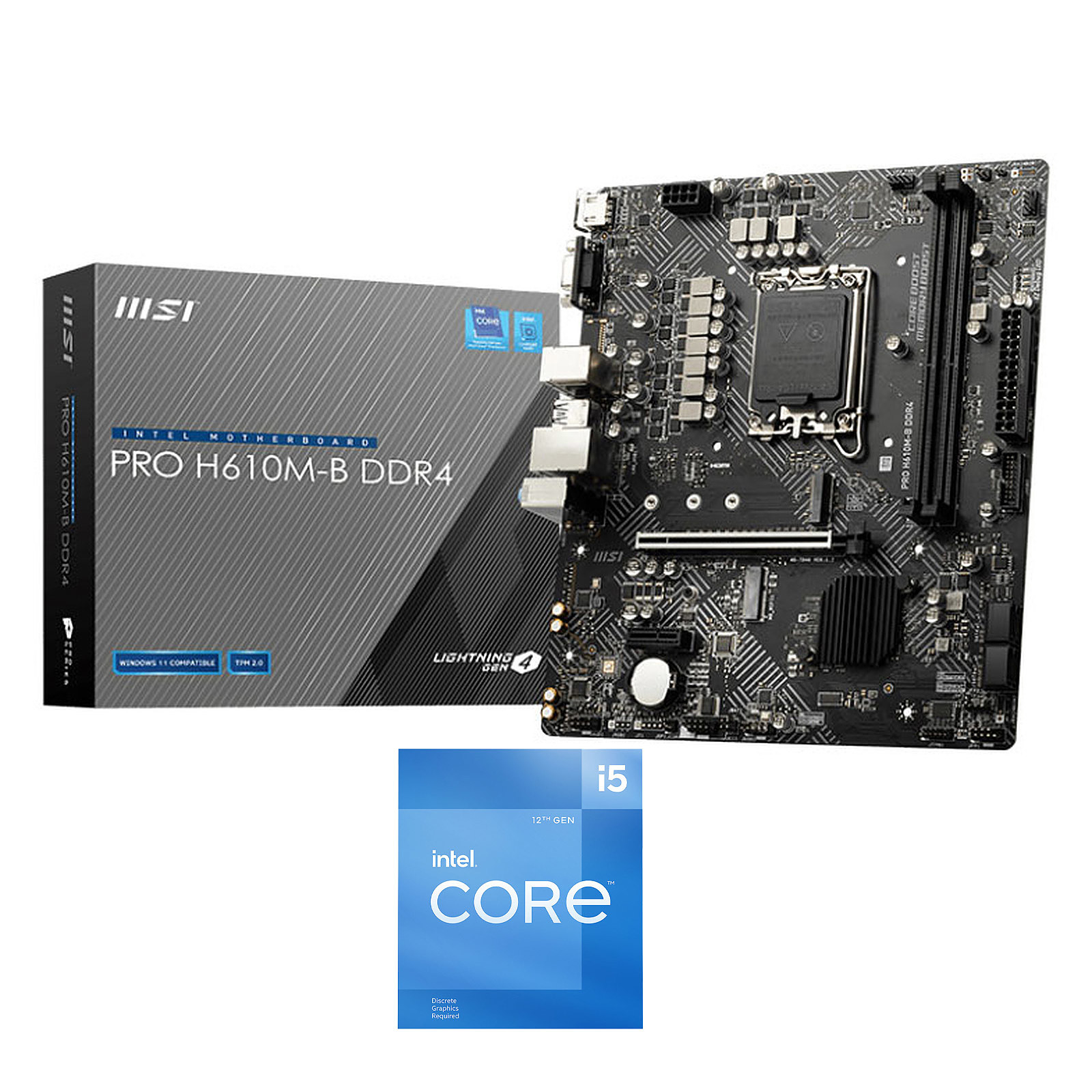 Kit Upgrade PC Core Intel Core i5-12400F MSI PRO H610M-B DDR4 - Kit upgrade PC MSI