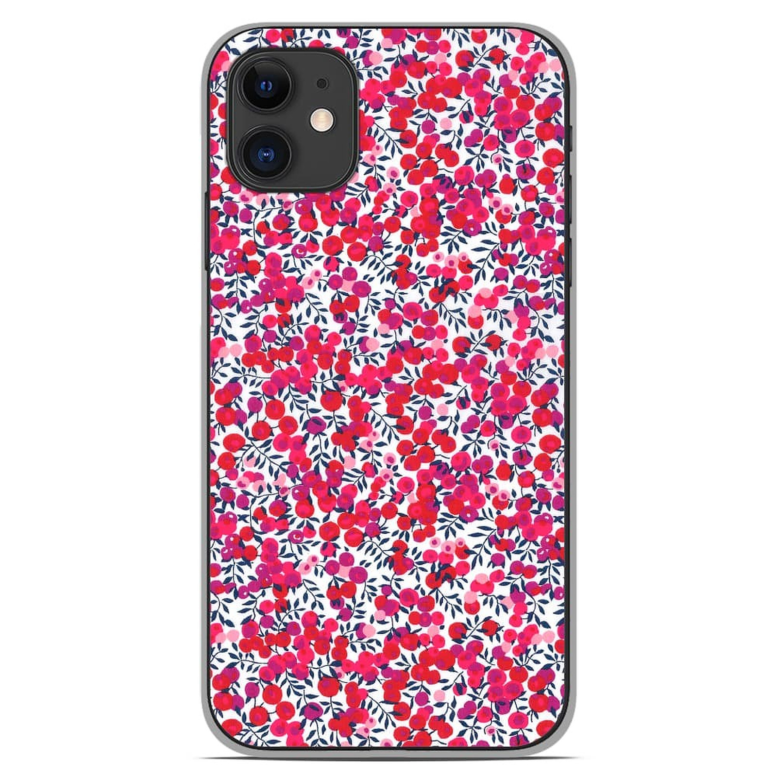 1001 Coques Coque silicone gel Apple iPhone 11 motif Liberty Wiltshire Rouge - Coque telephone 1001Coques