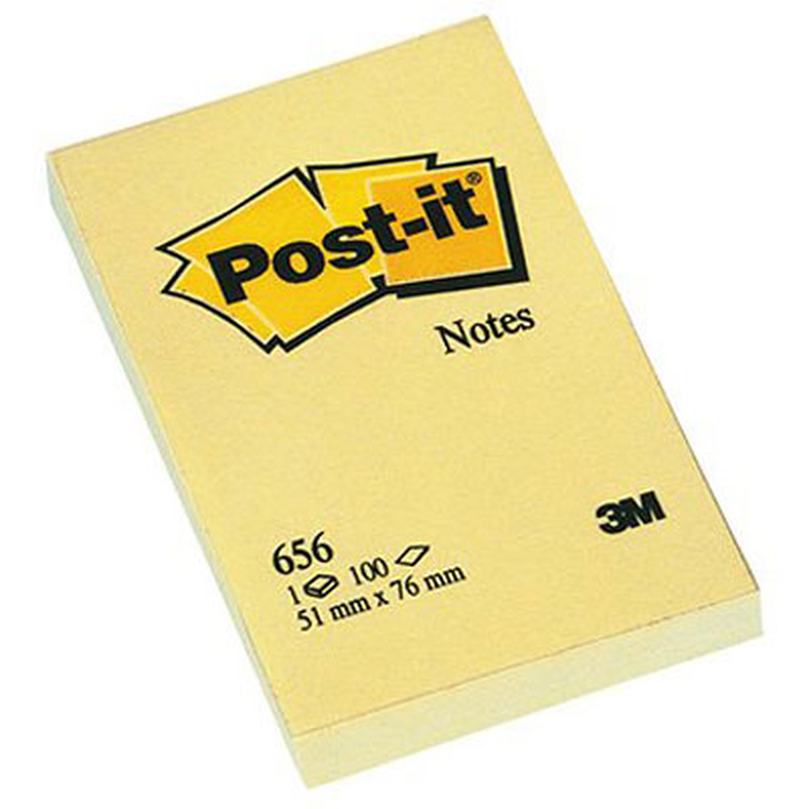 Post-it Bloc 100 feuillets 51 x 76 mm Jaune - Bloc repositionnable Post-it
