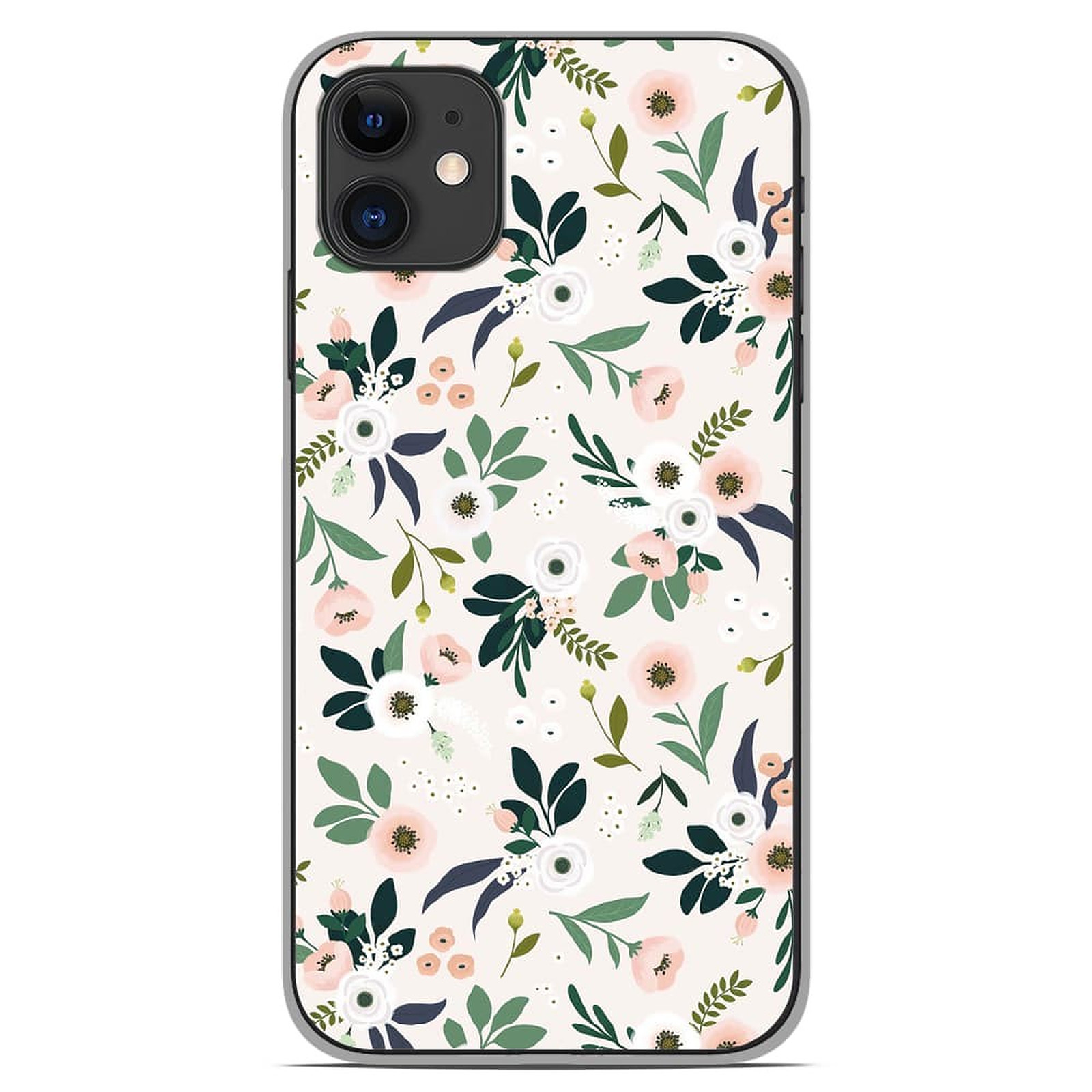 1001 Coques Coque silicone gel Apple iPhone 11 motif Flowers - Coque telephone 1001Coques