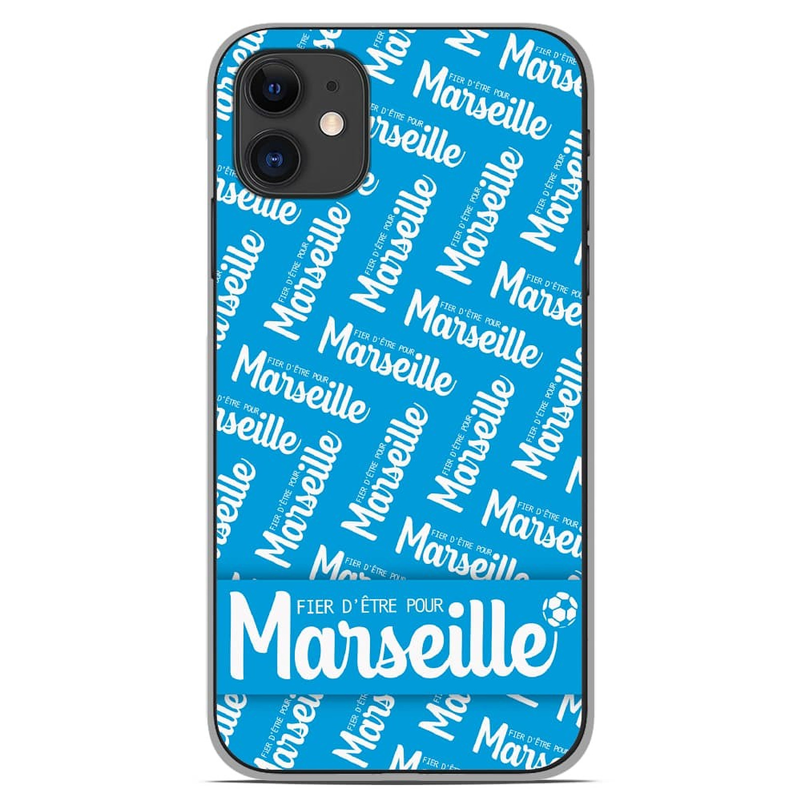 1001 Coques Coque silicone gel Apple iPhone 11 motif Fier d'etre pour Marseille - Coque telephone 1001Coques
