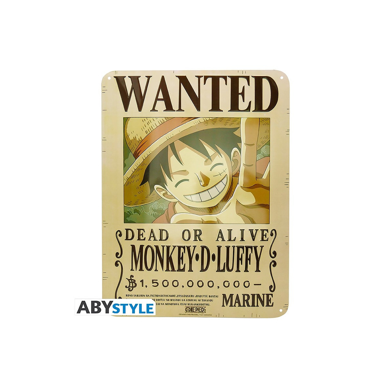 One Piece - Plaque metal Luffy Wanted New World (28x38) - Posters Abystyle