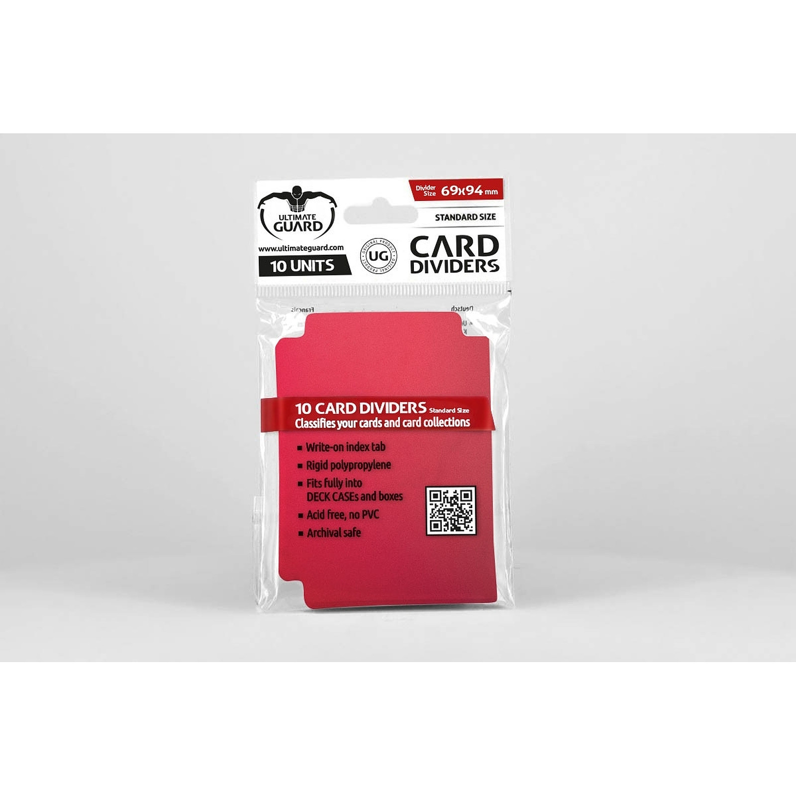 Ultimate Guard - 10 intercalaires pour cartes Card Dividers taille standard Rouge - Accessoire jeux Ultimate Guard