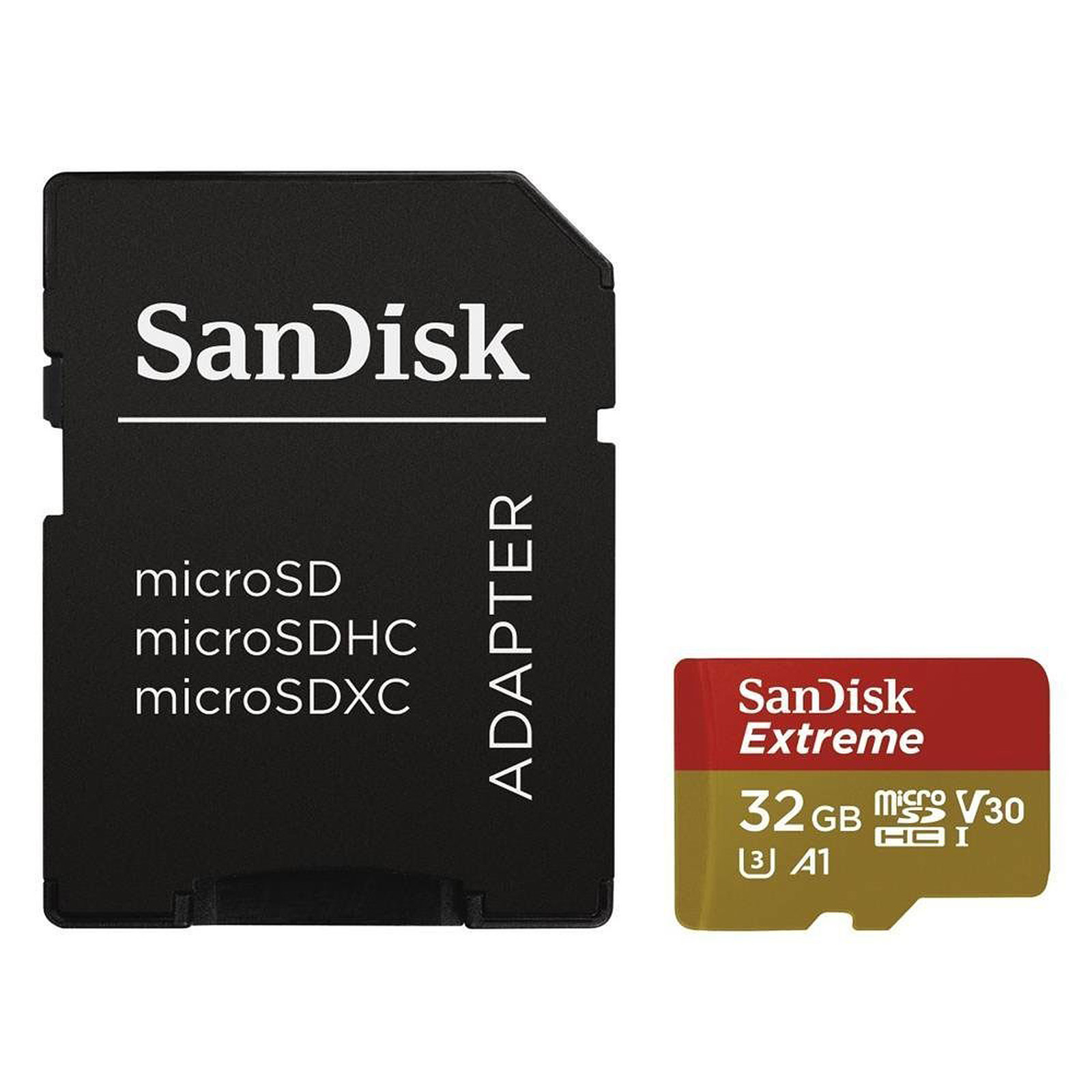 SanDisk Extreme microSDHC UHS-I U3 V30 32 Go + Adaptateur SD - Carte memoire Sandisk