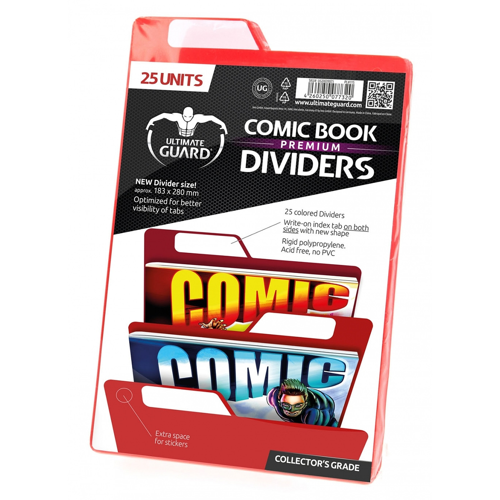 Ultimate Guard - 25 intercalaires pour Comics Premium Comic Book Dividers Rouge - Accessoire jeux Ultimate Guard