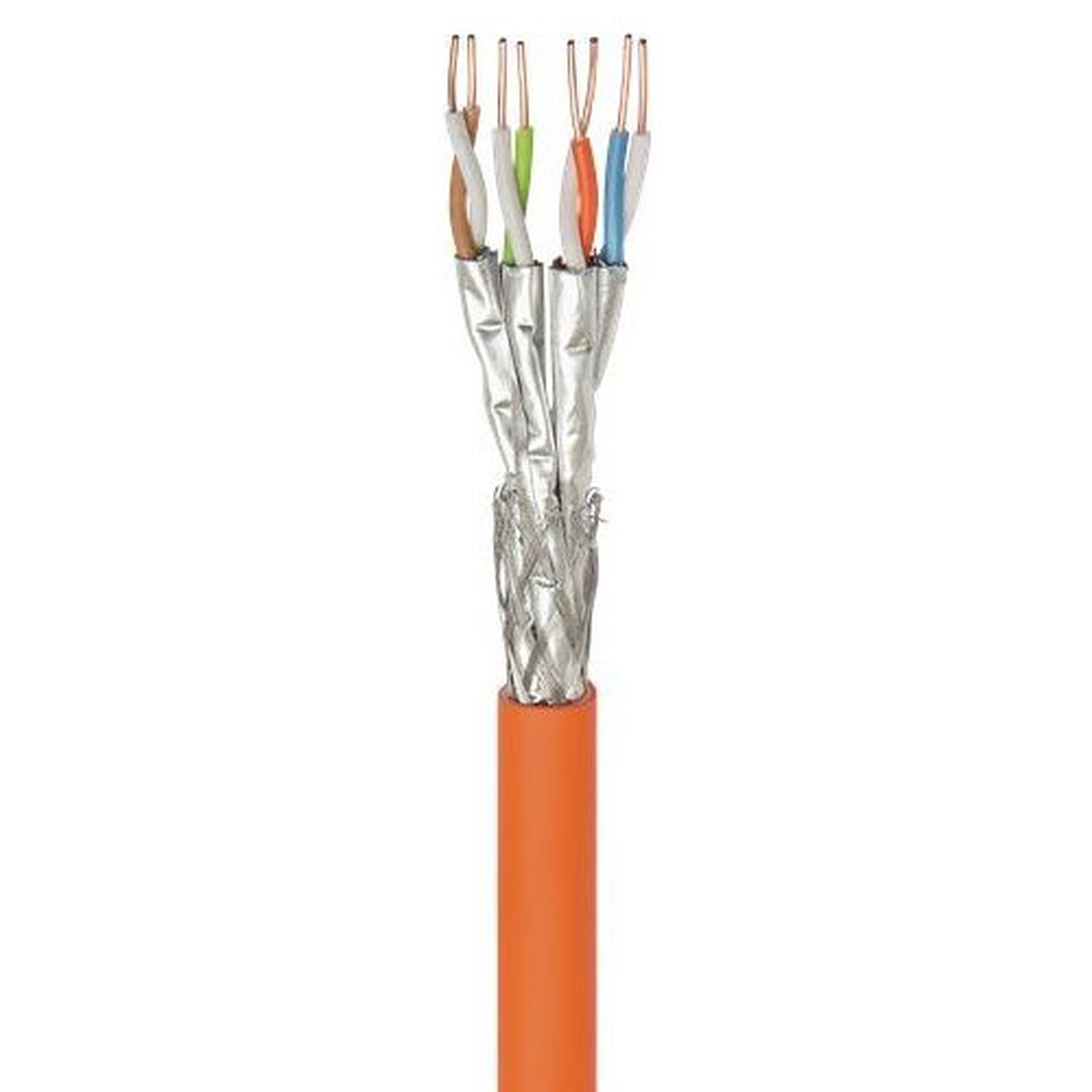 Goobay cable reseau categorie 7a S/FTP (PiMF) 100 mètres (Orange) - Rouleau Goobay