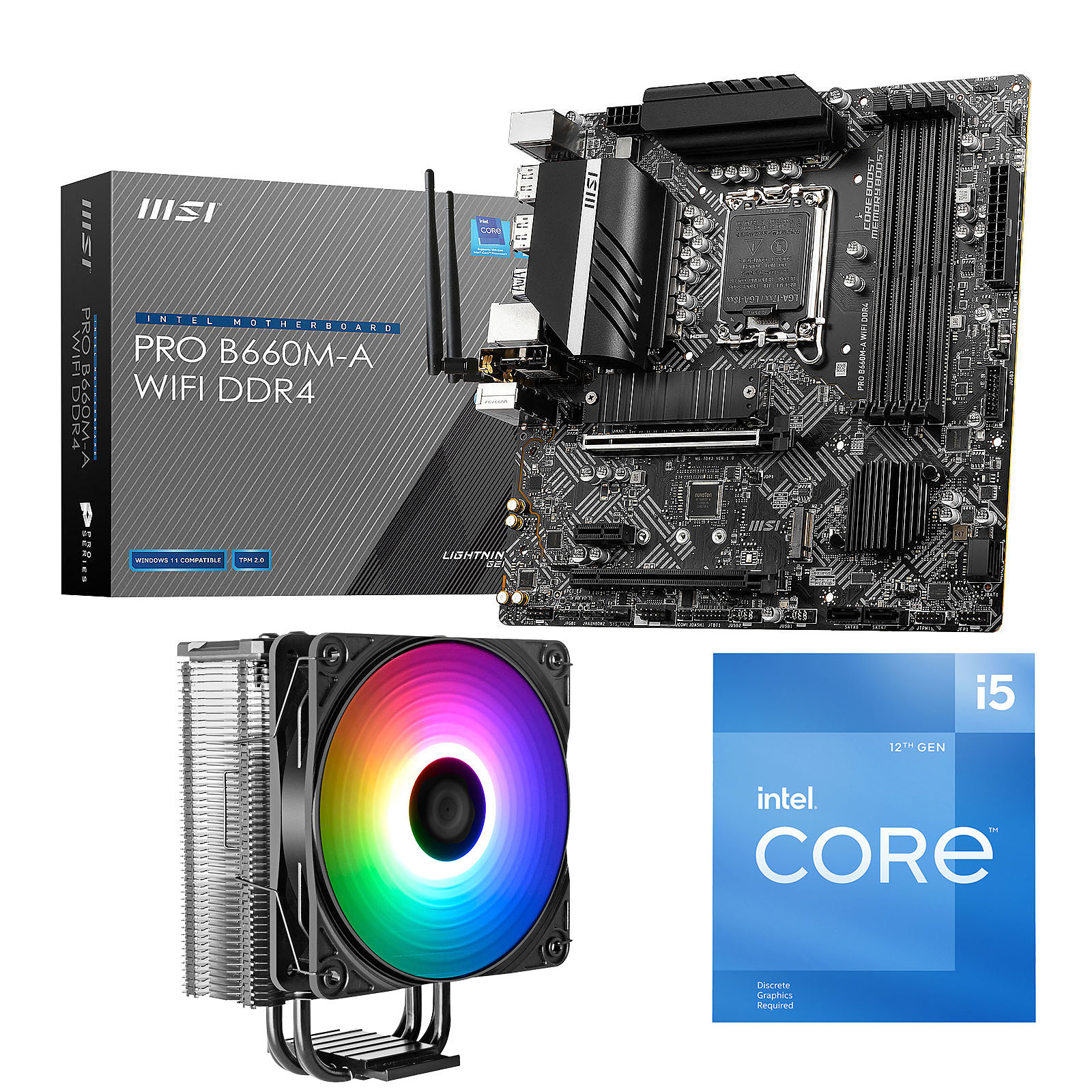 Kit Upgrade PC Core Intel Core i5-12400F MSI PRO B660M-A WIFI DDR4 - Kit upgrade PC MSI