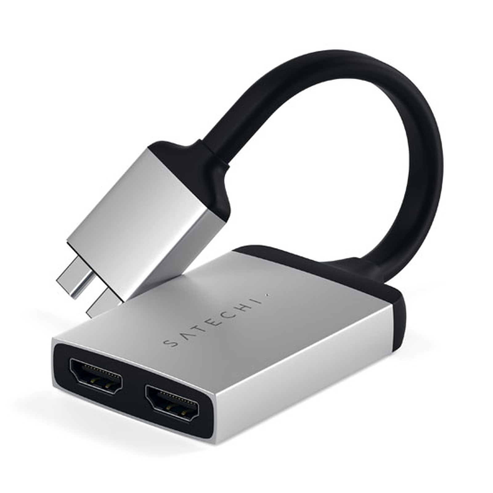 SATECHI Adaptateur Double USB C HDMI Silver - Accessoires Apple Satechi