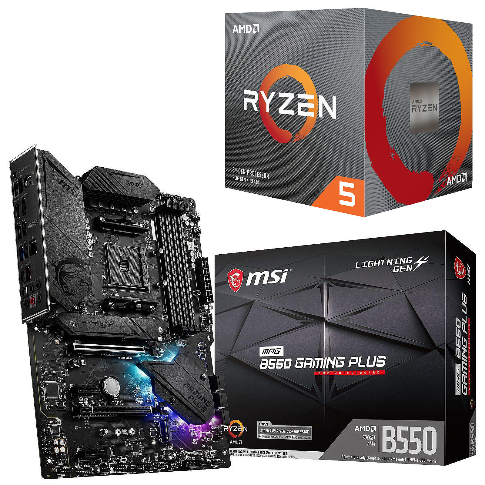 Kit Upgrade PC AMD Ryzen 5 3600 MSI MPG B550 GAMING PLUS - Kit upgrade PC MSI