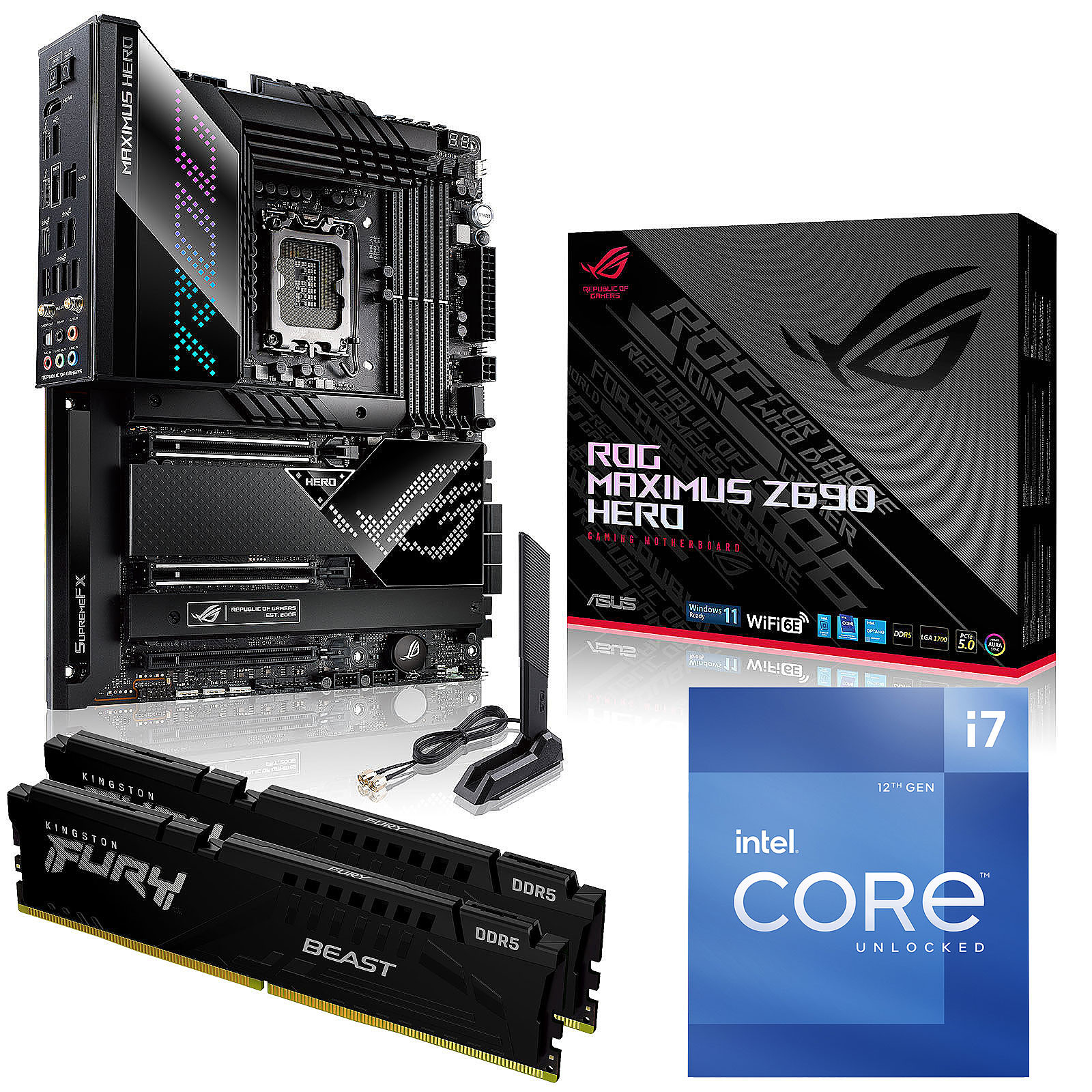 Kit Upgrade PC Core i7-12700K 32 GB ASUS ROG MAXIMUS Z690 HERO - Kit upgrade PC ASUS