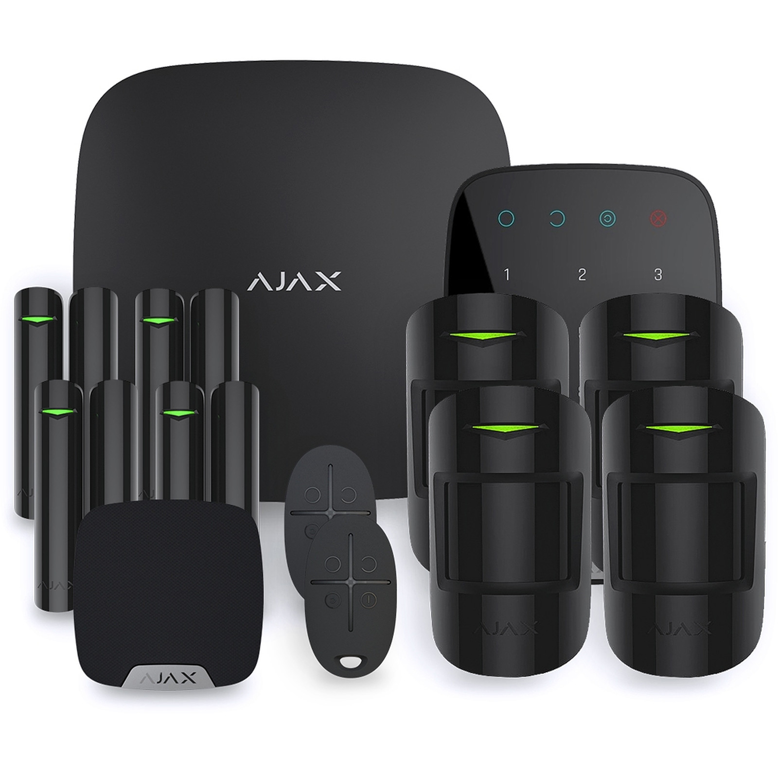 Ajax - Alarme maison StarterKit Plus noir - Kit 4 - Kit alarme Ajax Systems