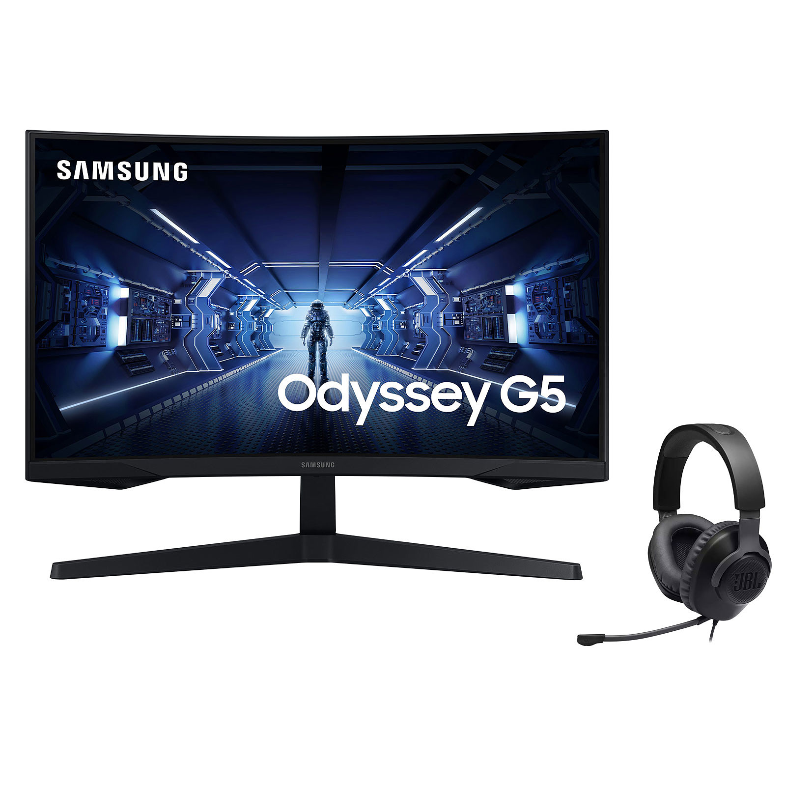 Samsung Odyssey G5 C27G55TQWR + JBL Quantum 100 Noir - Ecran PC Samsung