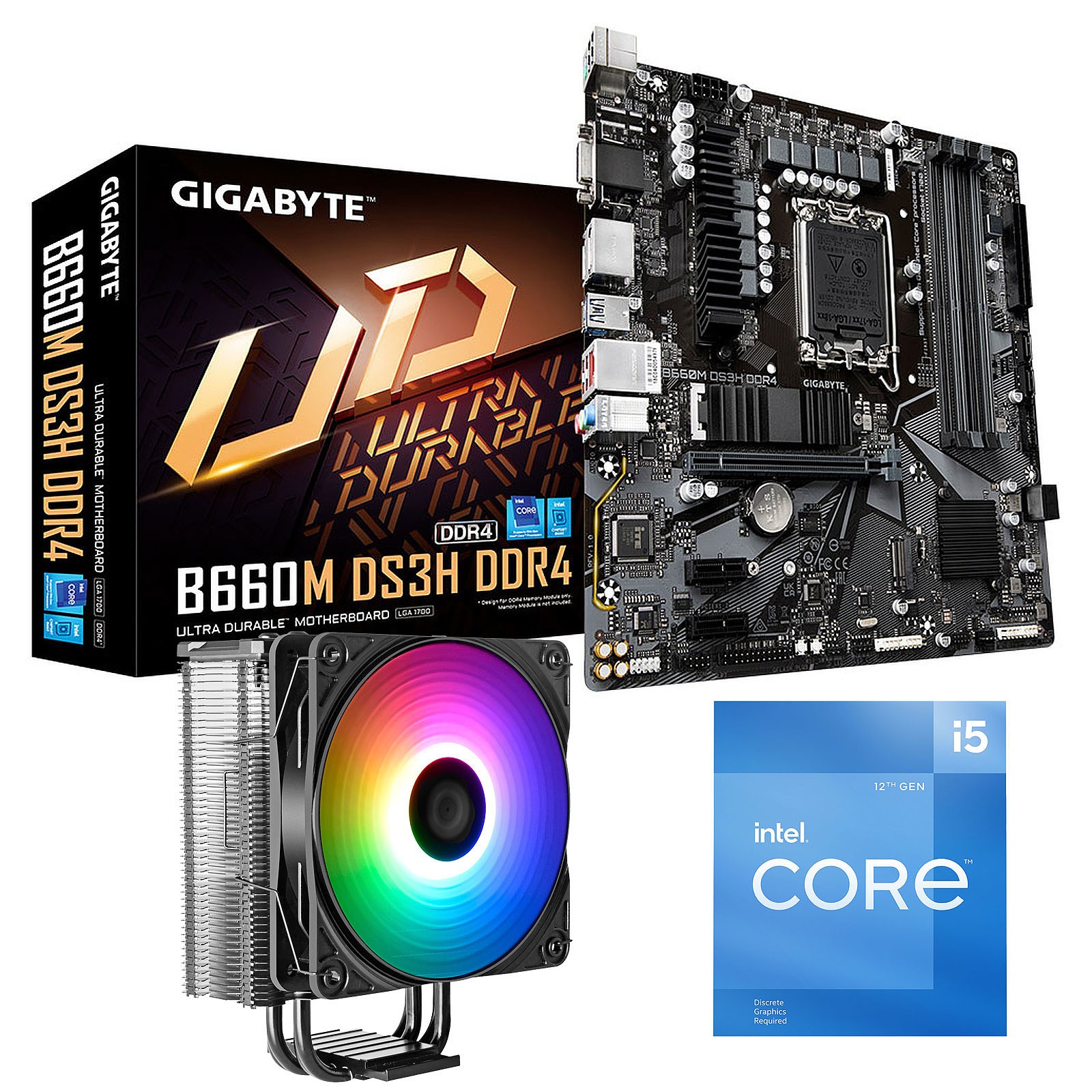 Kit Upgrade PC Core Intel Core i5-12400F Gigabyte B660M DS3H DDR4 - Kit upgrade PC Gigabyte