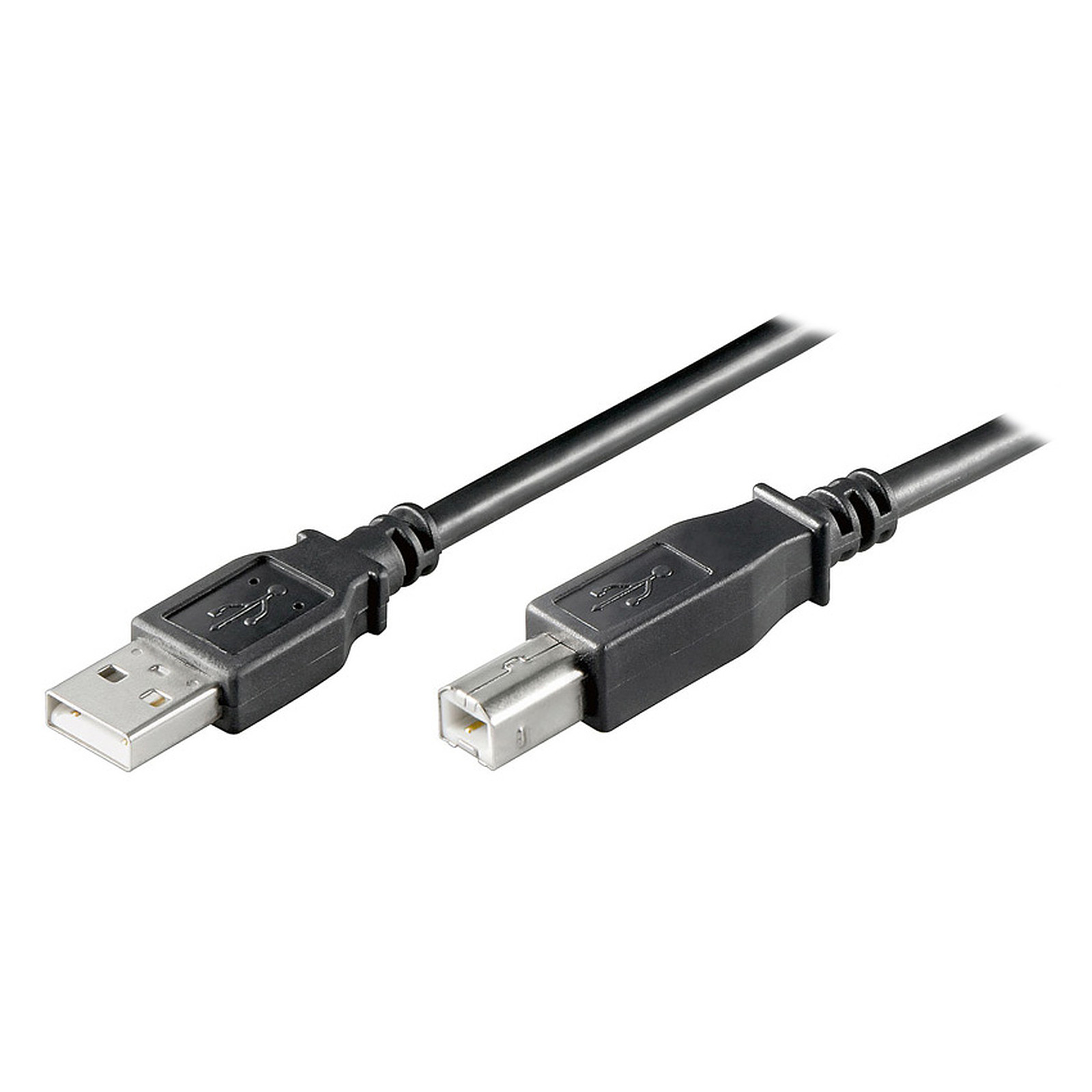 Cable USB 2.0 Type AB (Male/Male) Noir - 0.25 m - USB Generique