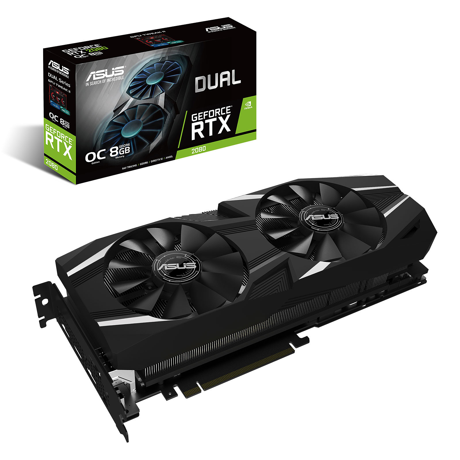 ASUS GeForce RTX 2080 DUAL-RTX2080-O8G · Occasion - Carte graphique ASUS - Occasion