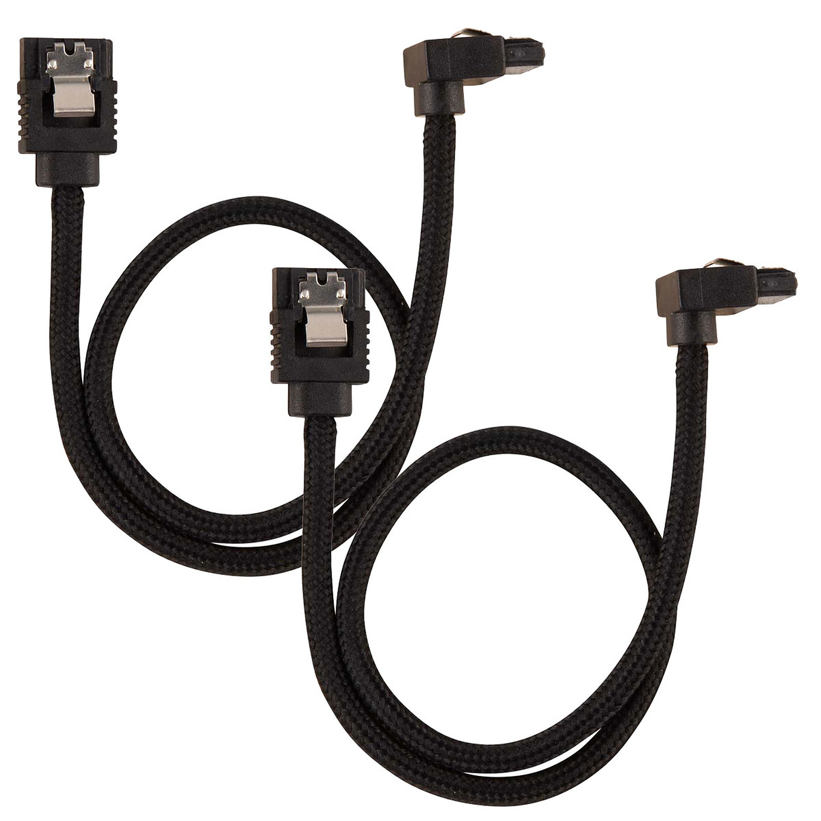 Corsair Cable SATA gaine Premium 30 cm connecteur coude (coloris noir) - Serial ATA Corsair