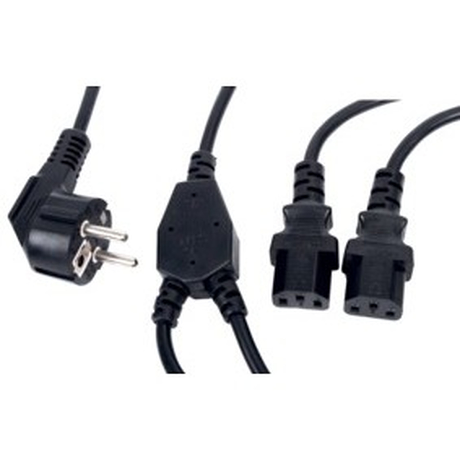 Double cable d'alimentation pour PC, moniteur et onduleur (1,8 m) - Cable Secteur Generique