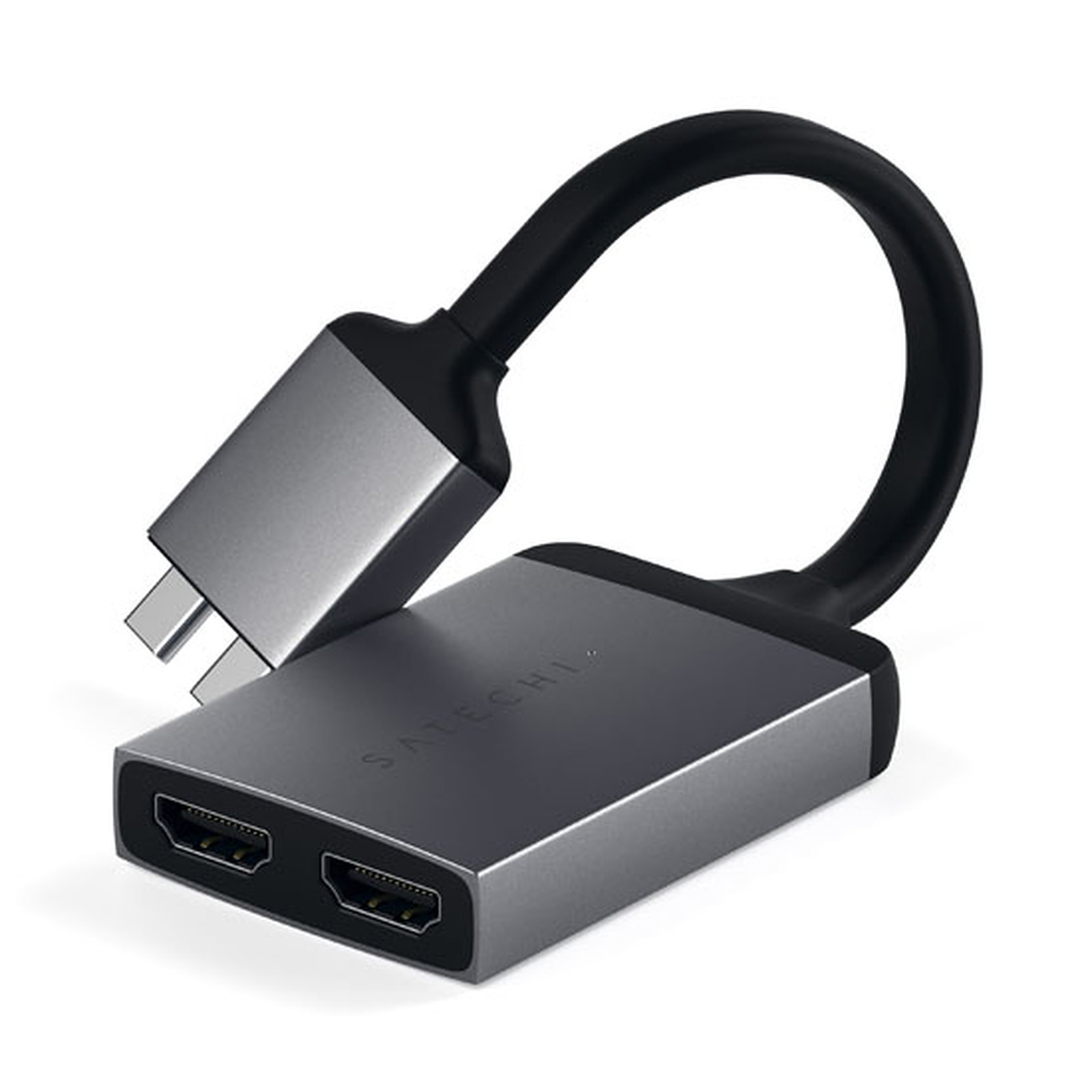 SATECHI Adaptateur Double USB C HDMI Space Gray - Accessoires Apple Satechi