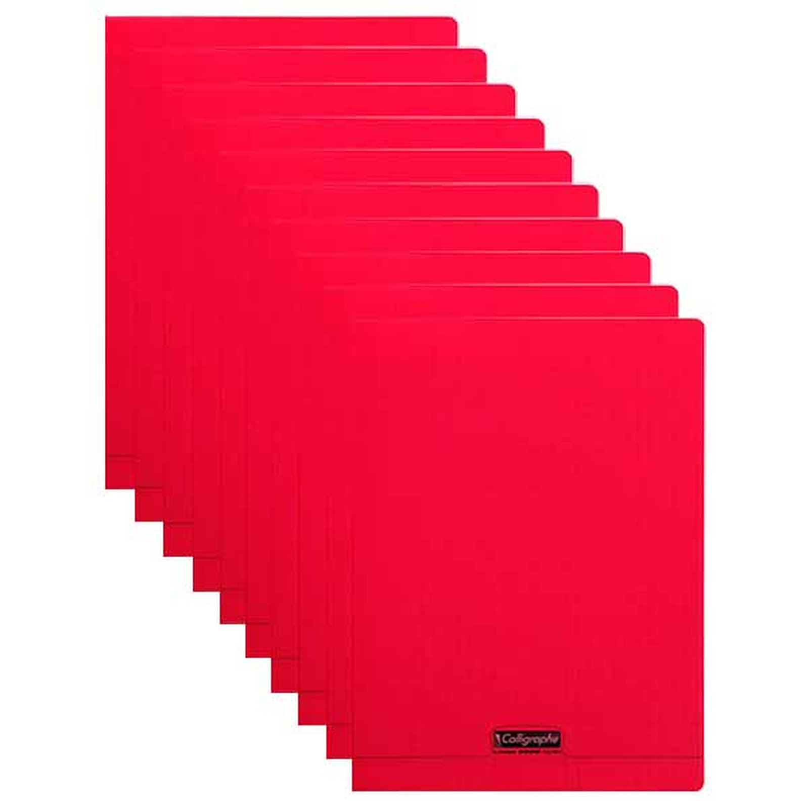 Calligraphe 8000 Polypro Cahier 96 pages 24 x 32 cm seyes grands carreaux Rouge x 10 - Cahier Calligraphe