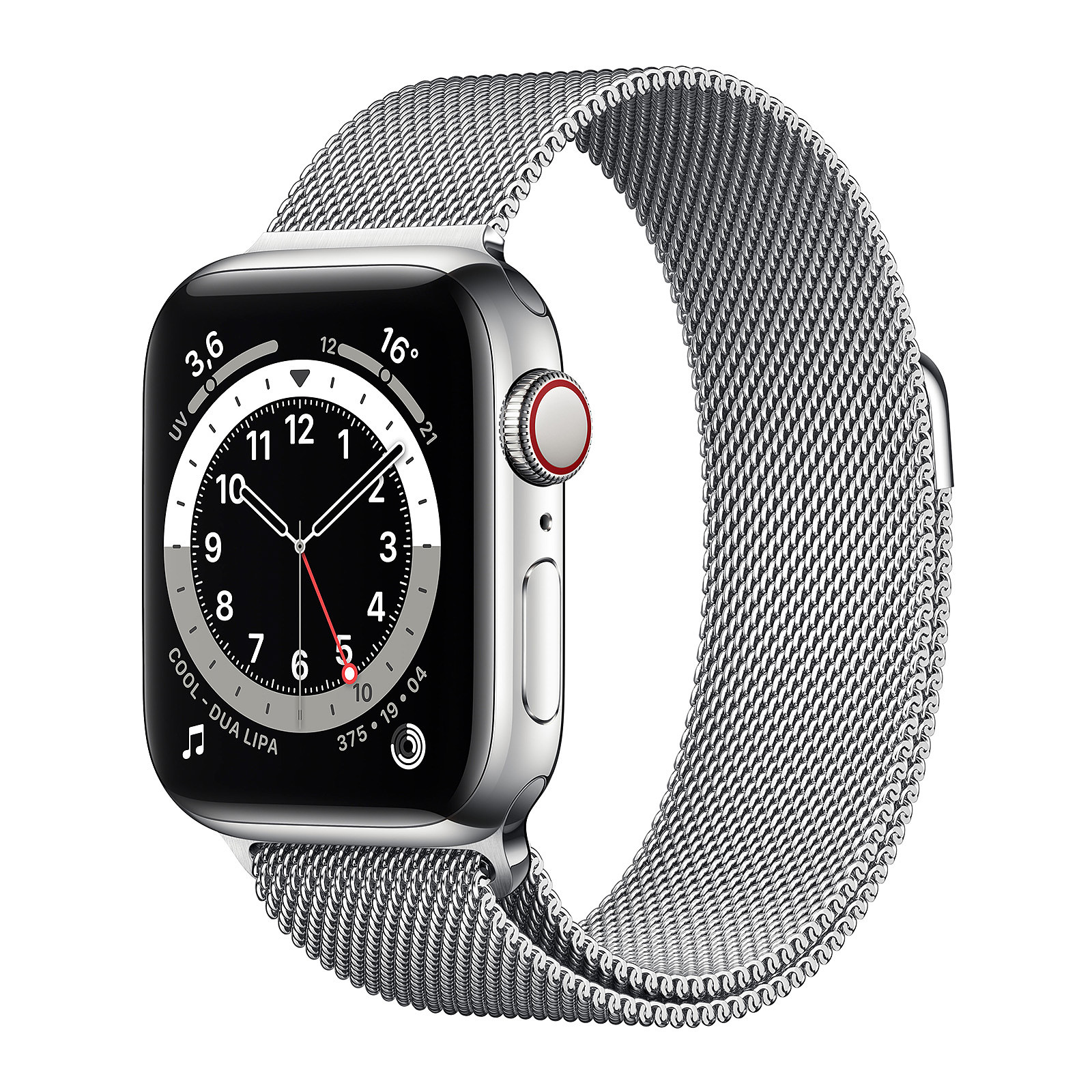Apple Watch Series 6 GPS Cellular Stainless steel Silver Milanese Loop 40 mm - Montre connectee Apple