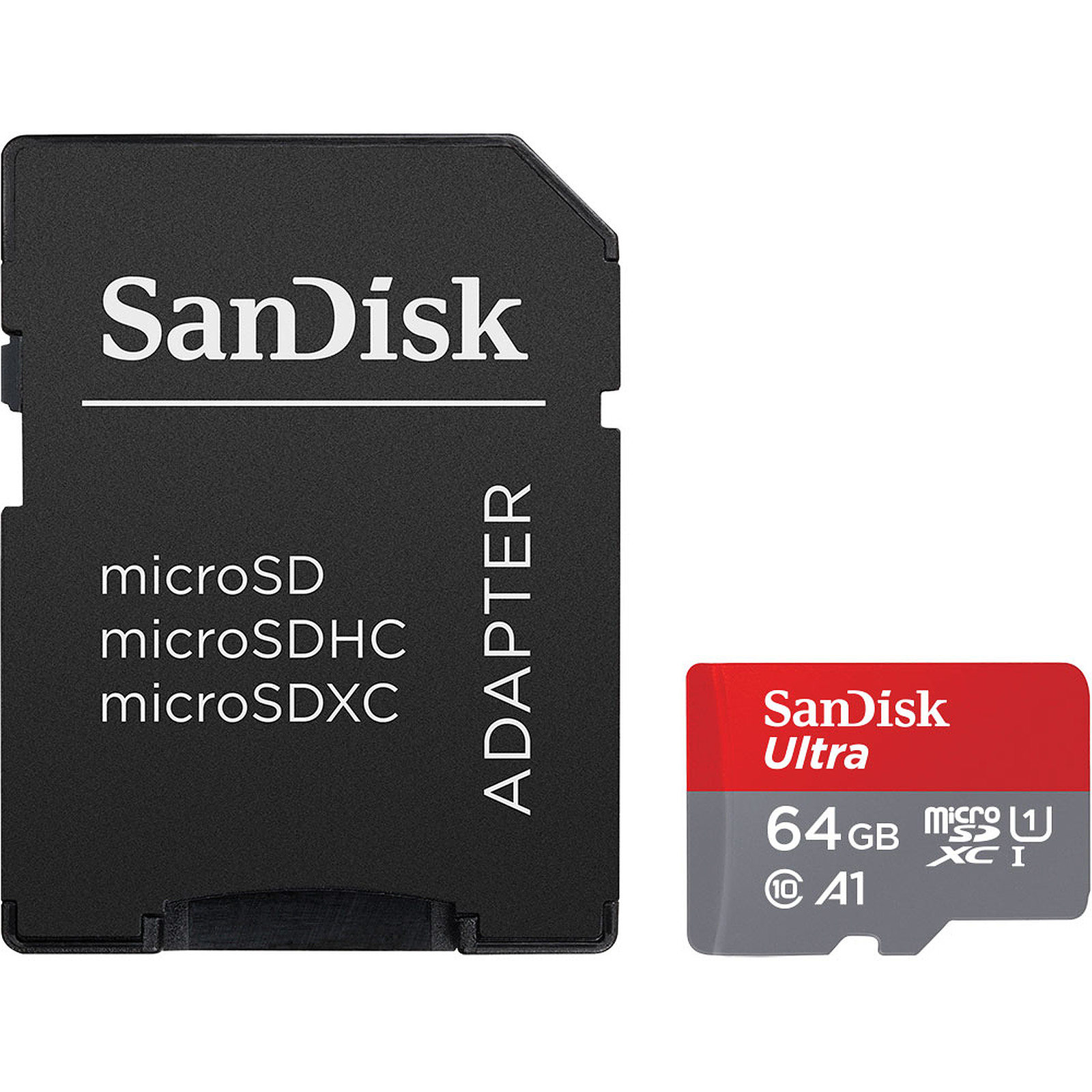 SanDisk Ultra microSD UHS-I U1 64 Go + Adaptateur SD - Carte memoire Sandisk