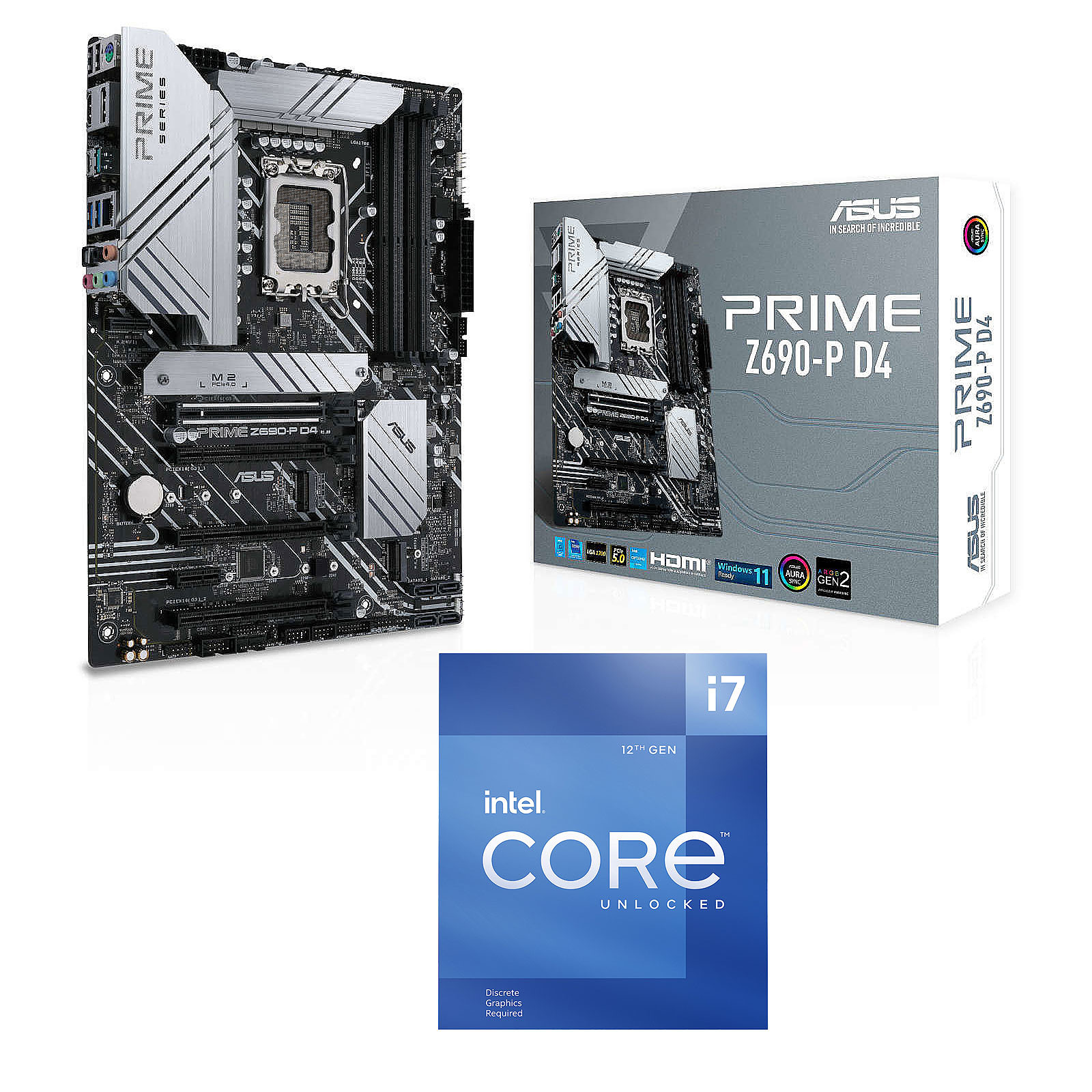 Kit Upgrade PC Core Intel Core i7-12700KF ASUS PRIME Z690-P D4 - Kit upgrade PC ASUS