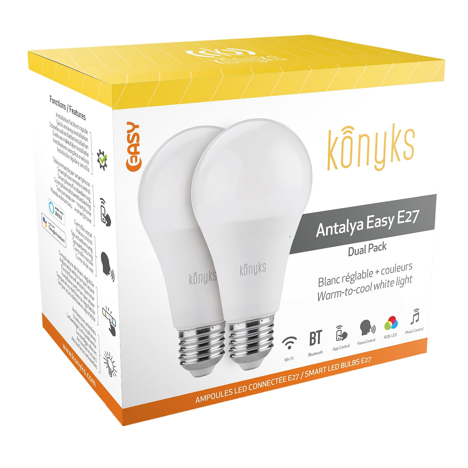 Konyks Antalya Easy E27 Dual Pack - Ampoule connectee Konyks