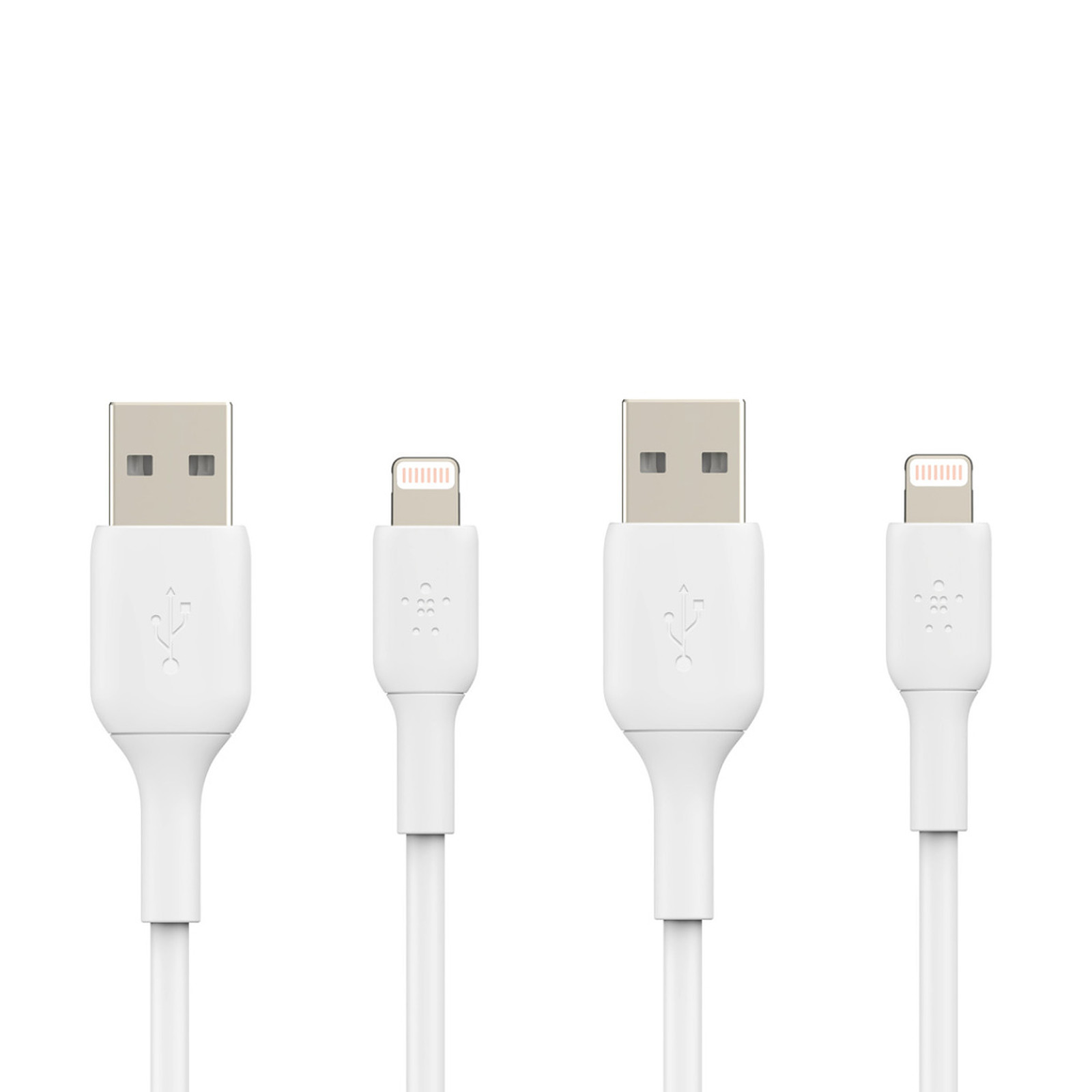 Belkin Pack de 2 Cables USB-A vers Lightning MFI (blanc) - 1 m - Accessoires Apple Belkin