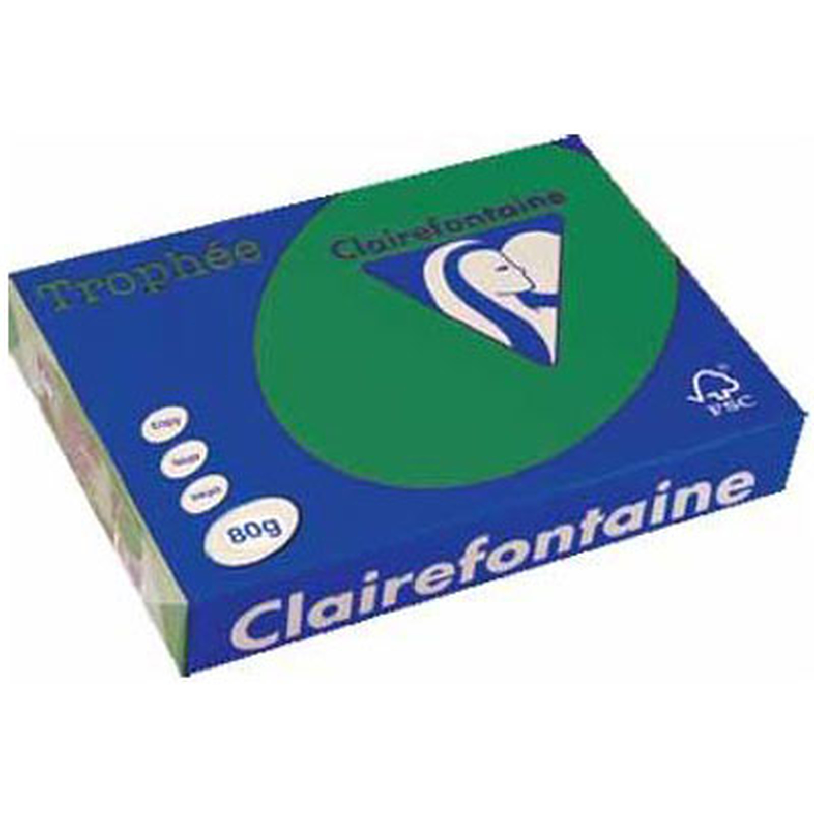 Clairefontaine Trophee Ramette de papier 500 feuilles A4 80g Vert Sapin - Ramette de papier Clairefontaine