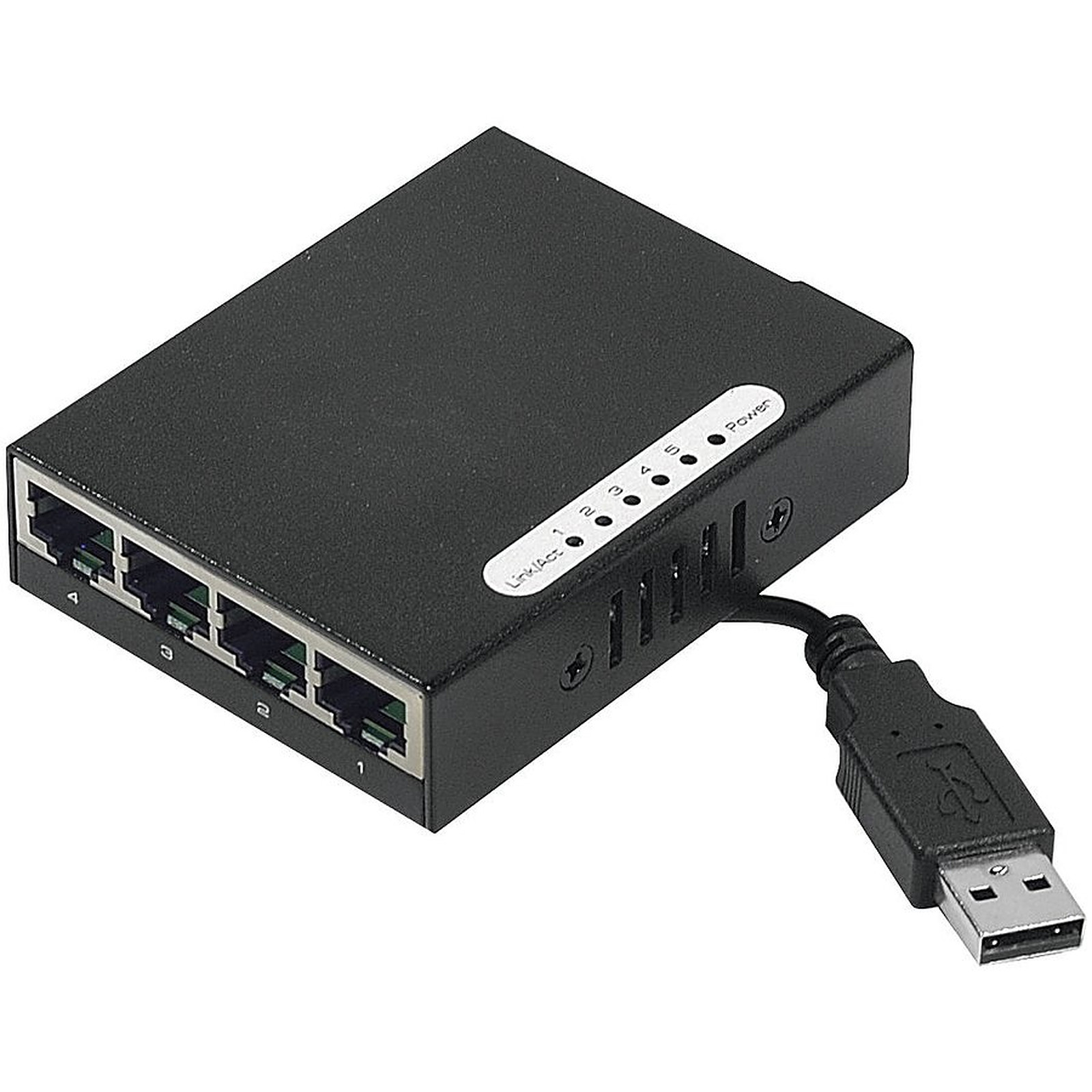 Mini switch auto-alimente par USB (4 ports Gigabit Ethernet) - Switch Generique