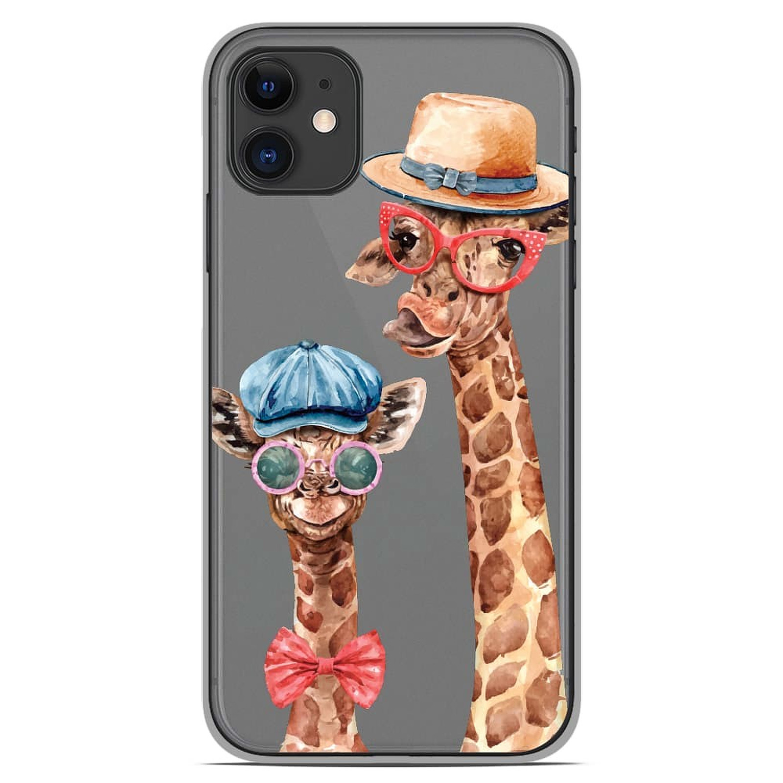 1001 Coques Coque silicone gel Apple iPhone 11 motif Funny Girafe - Coque telephone 1001Coques