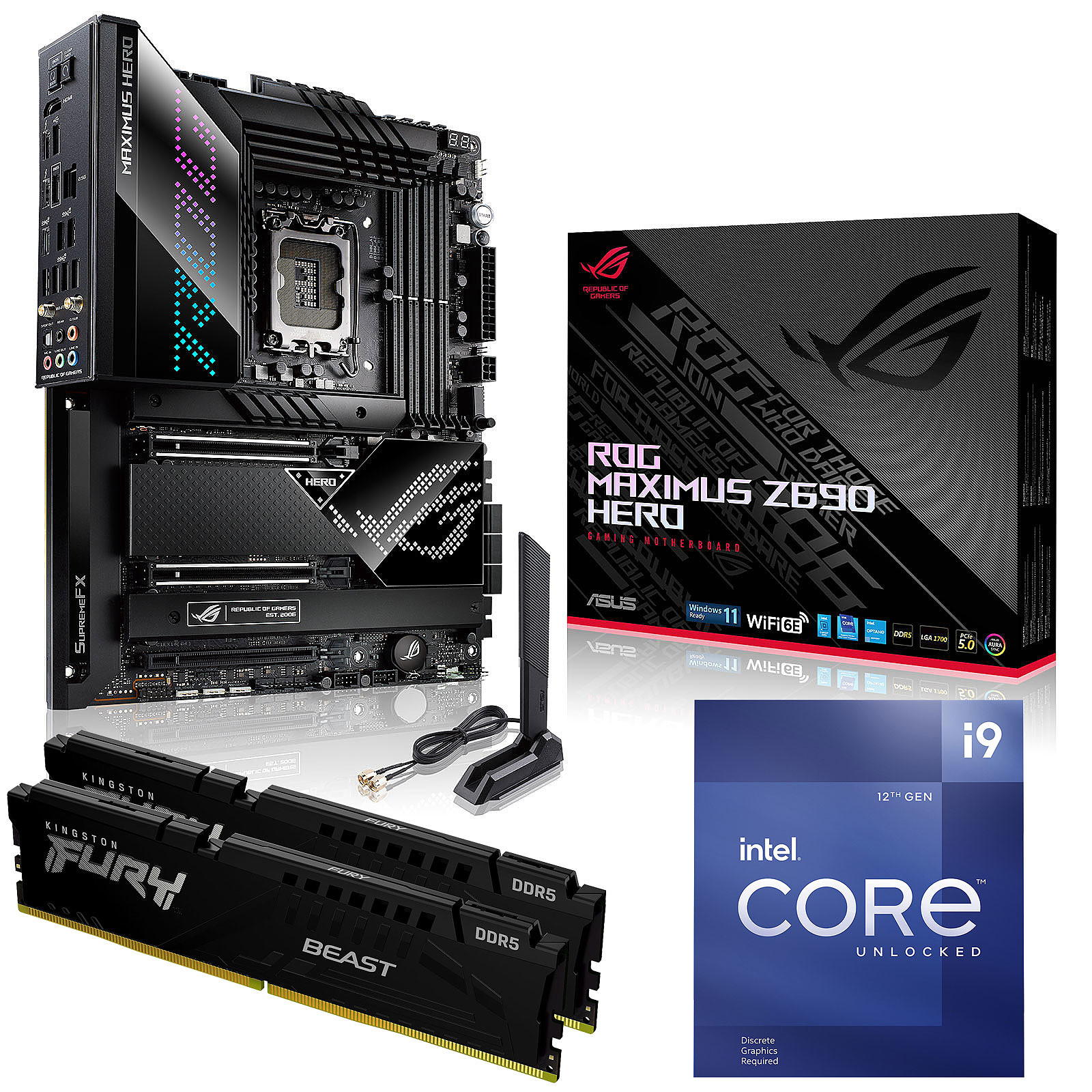 Kit Upgrade PC Core i9-12900K 32 GB ASUS ROG MAXIMUS Z690 HERO - Kit upgrade PC ASUS