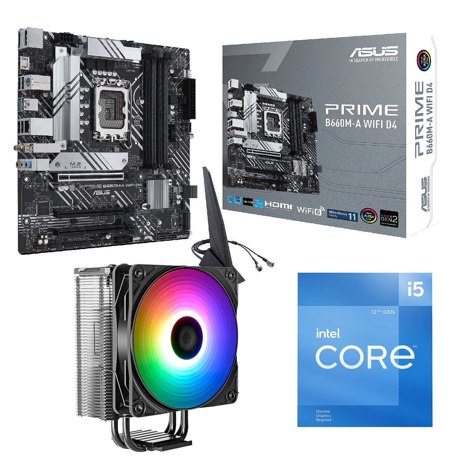Kit Upgrade PC Core Intel Core i5-12400F ASUS PRIME B660M-A WIFI D4 - Kit upgrade PC ASUS