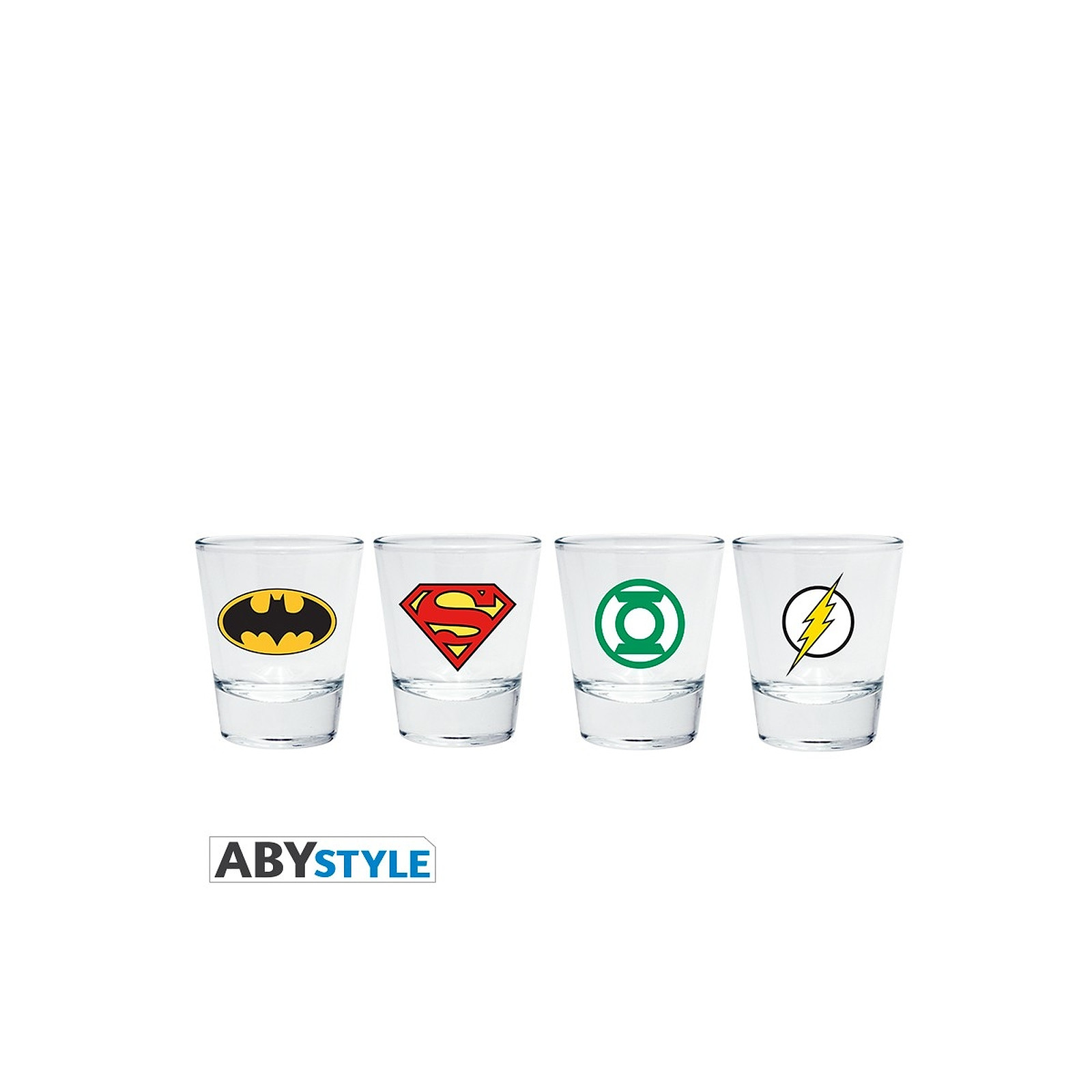 DC Comics - Pack de 4 Shooters Emblèmes - Vaisselle Abystyle