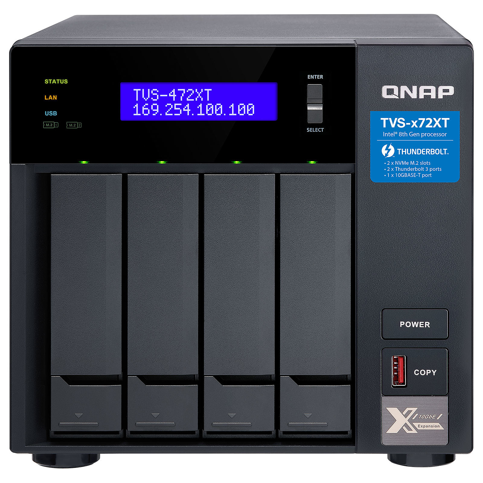 QNAP TVS-472XT-I3-4G - Serveur NAS QNAP