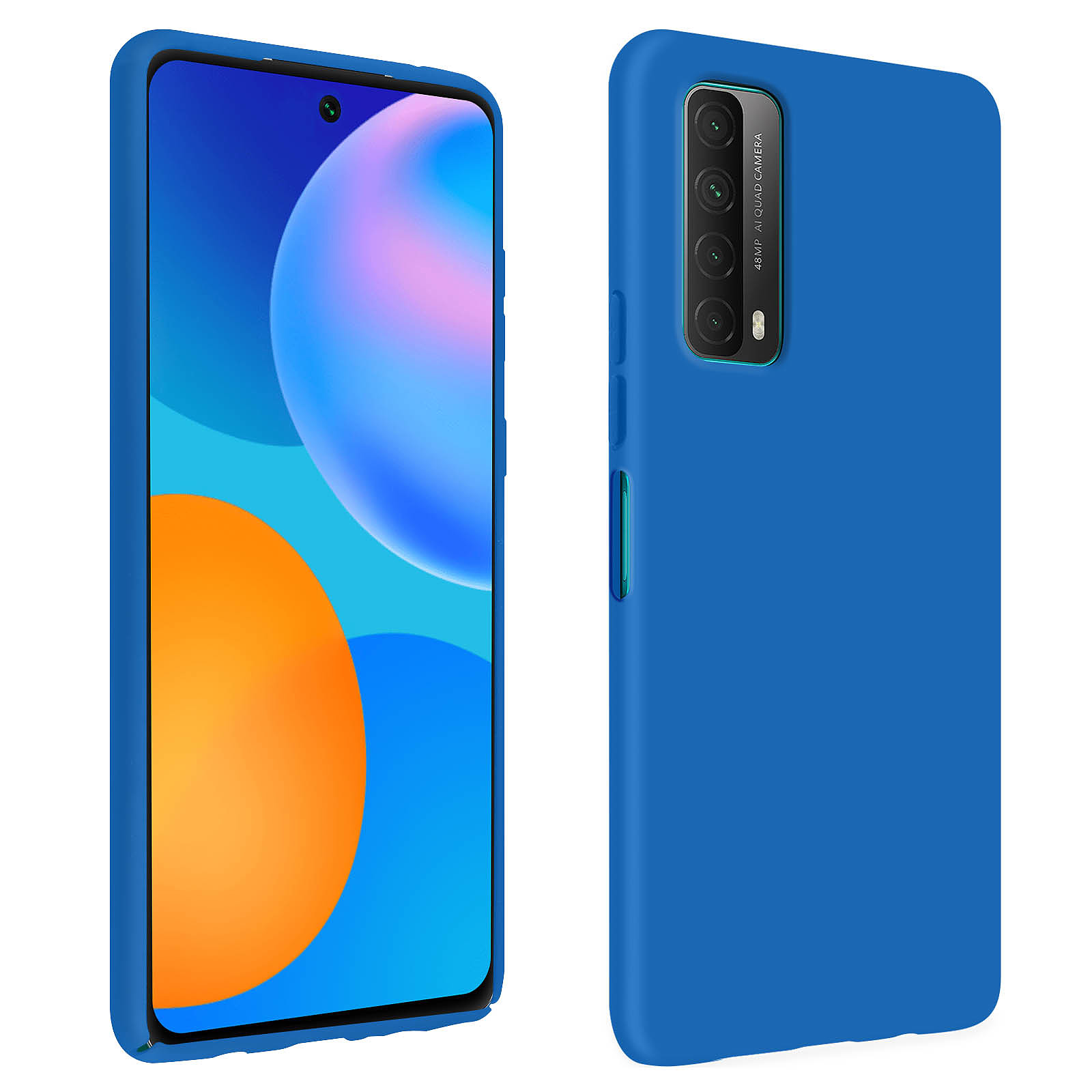 Avizar Coque pour Huawei P smart 2021 Silicone Gel Souple Finition Soft Touch Bleu Nuit - Coque telephone Avizar