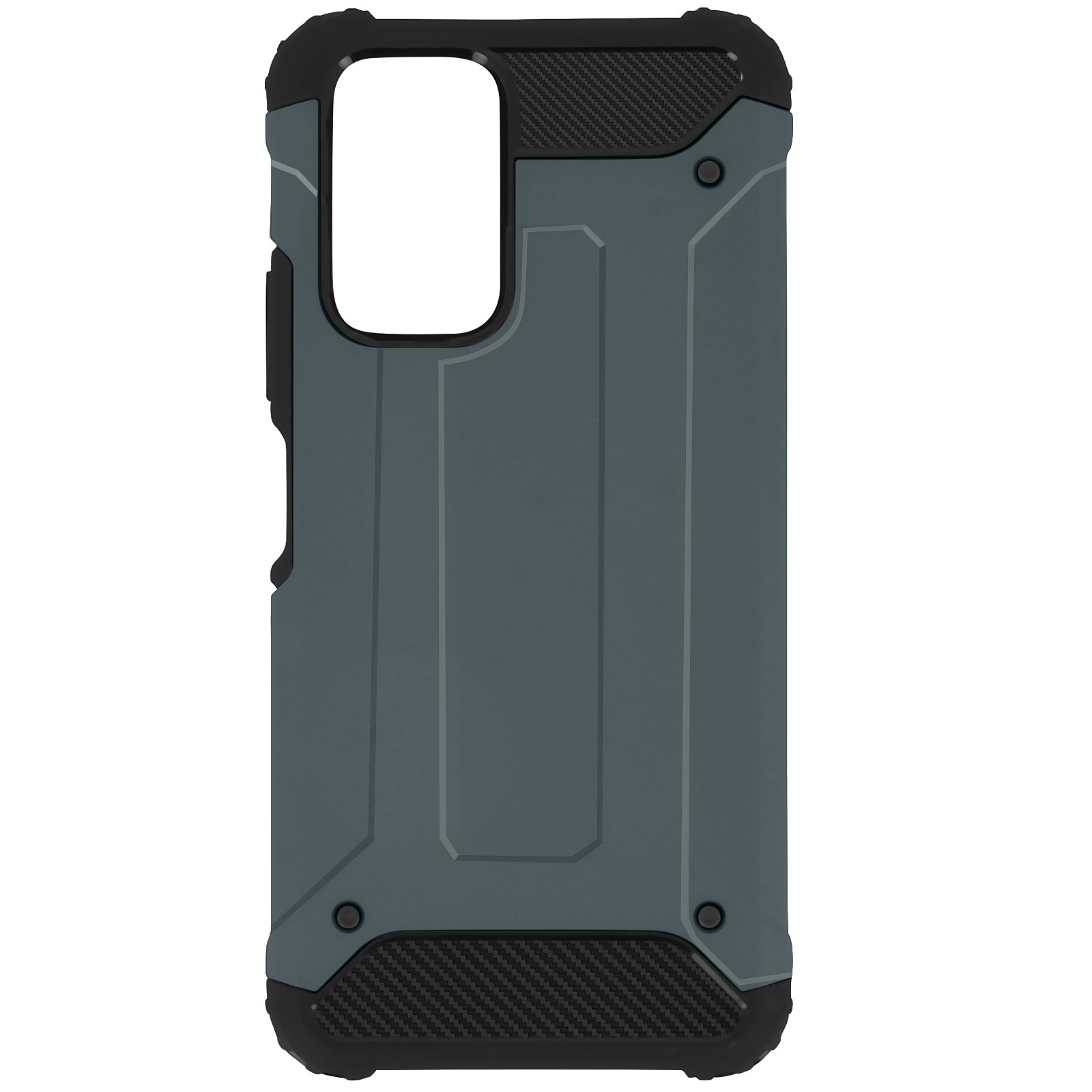 Avizar Coque pour Xiaomi Redmi Note 10 Pro Design Relief Bi-matière Anti-chute Defender II Bleu Nuit - Coque telephone Avizar