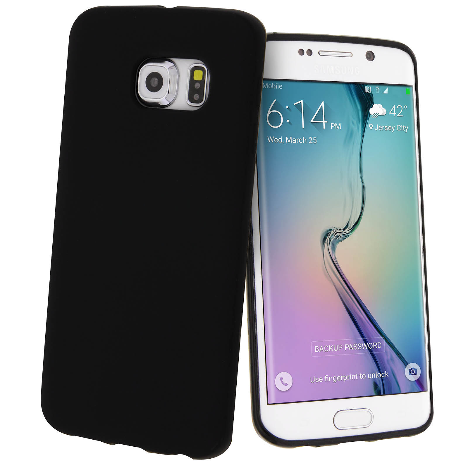 Avizar Coque Protection Silicone Gel Souple - Samsung Galaxy S6 Edge - Noir - Coque telephone Avizar