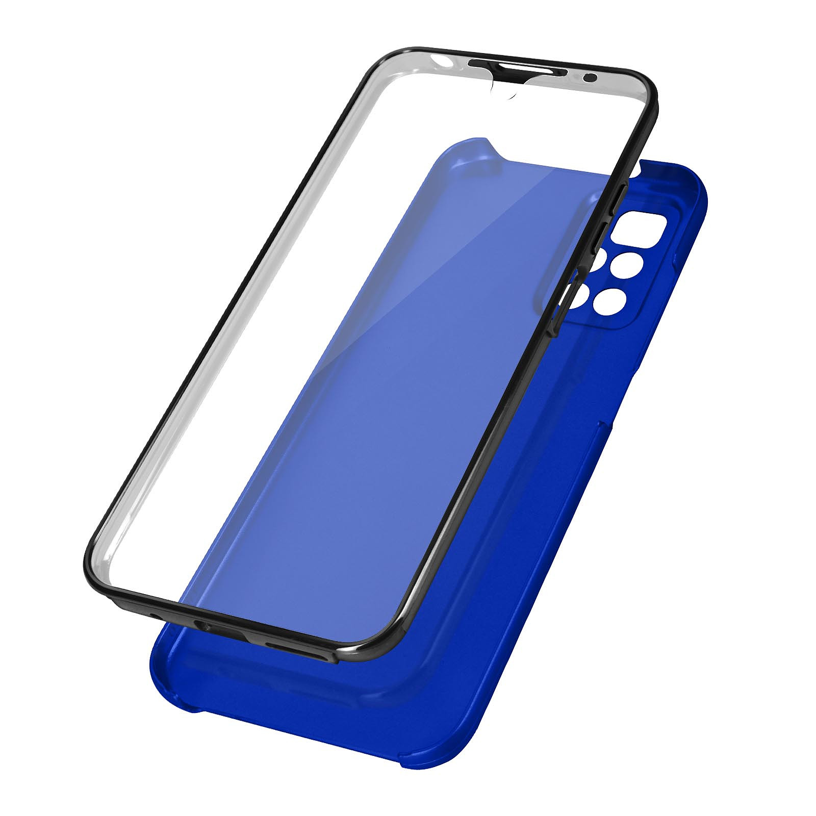 Avizar Coque pour Xiaomi Redmi 10 Intègrale Arrière Rigide Bleu et Avant Souple Transparent - Coque telephone Avizar