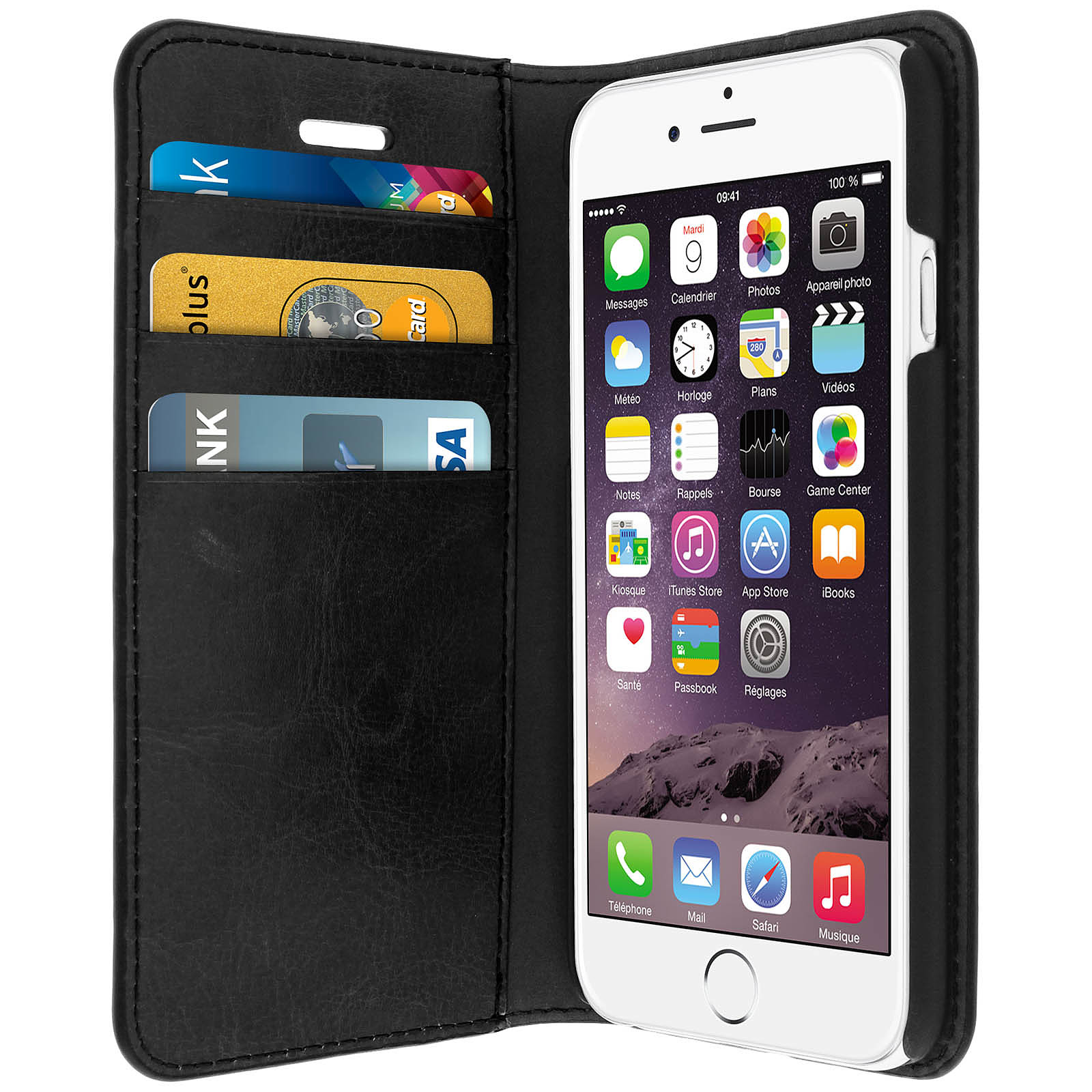 Avizar atui iPhone 6 , iPhone 6s en cuir veritable et finition surpique - Noir - Coque telephone Avizar