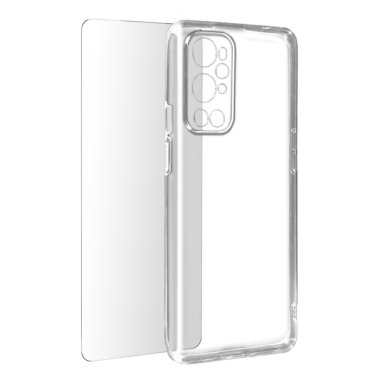 Avizar Coque pour OnePlus 9 Pro Souple et Film Verre Trempe 9H Transparent - Coque telephone Avizar