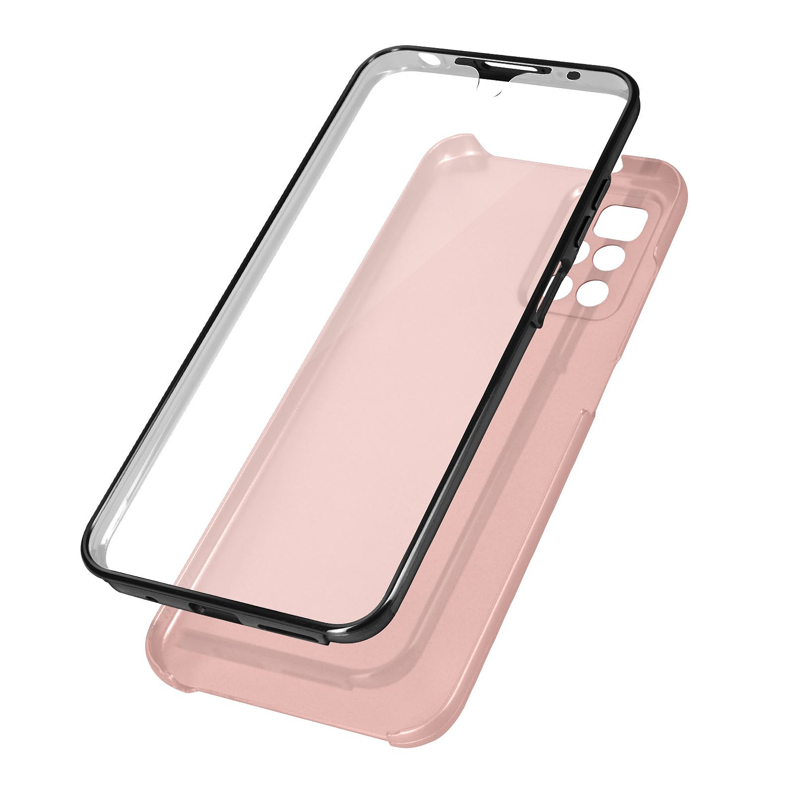 Avizar Coque pour Xiaomi Redmi 10 Intègrale Arrière Rigide Rose gold et Avant Souple Transparent - Coque telephone Avizar