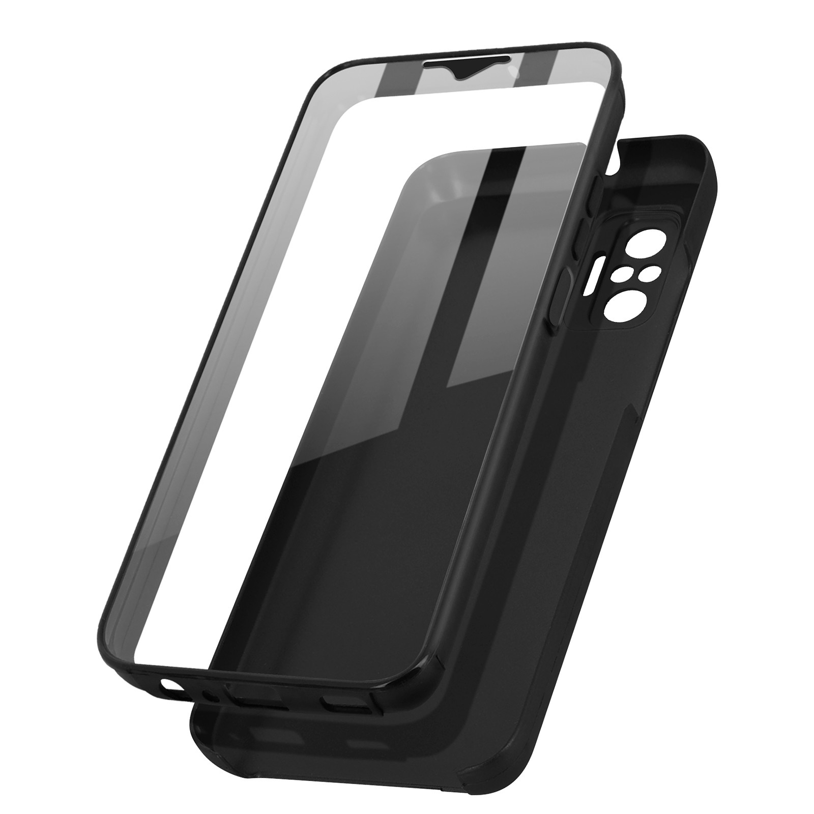 Avizar Coque pour Xiaomi Redmi Note 10 et Note 10s Arrière Rigide et Avant Souple Antichoc Noir - Coque telephone Avizar