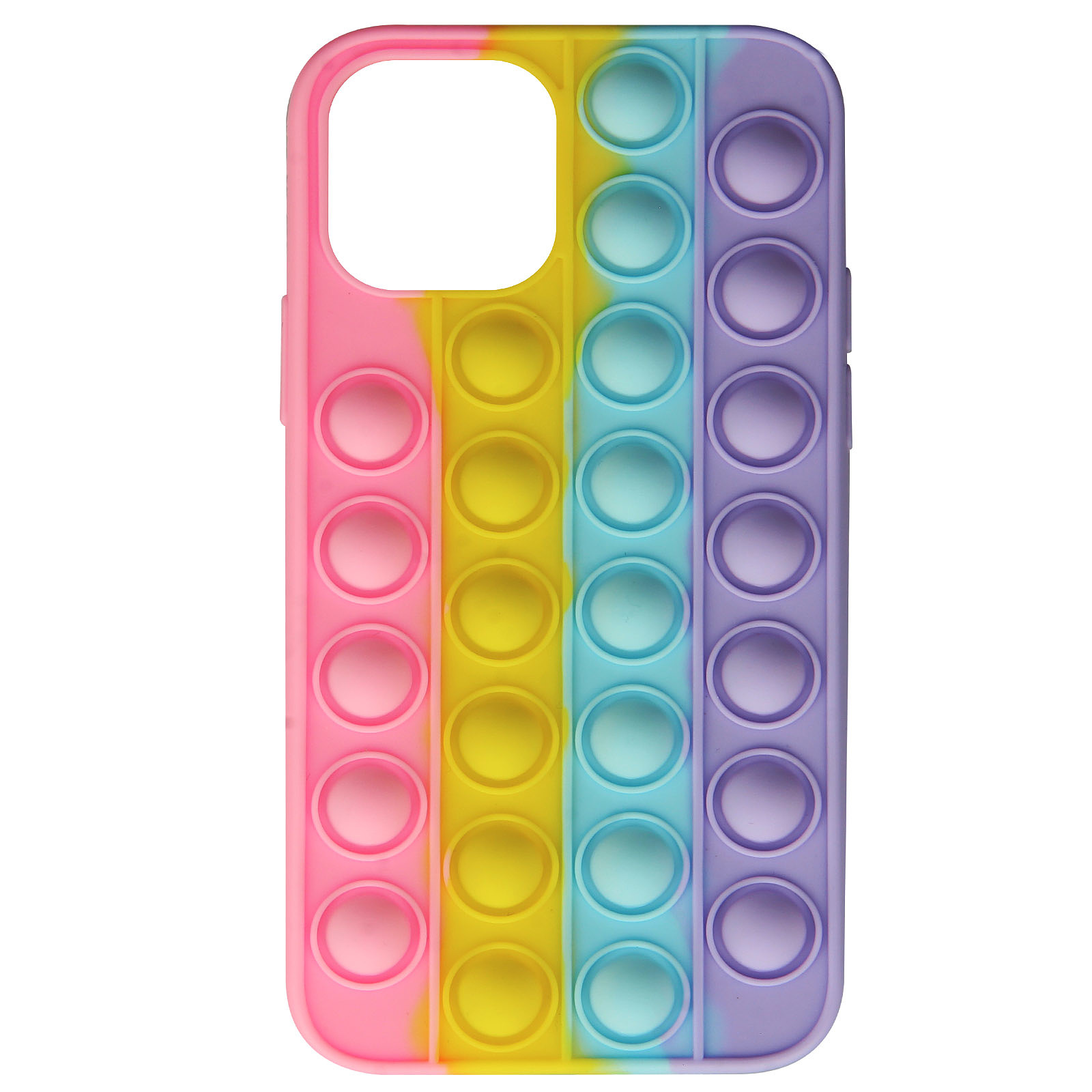 Avizar Coque pour iPhone 11 Silicone Souple Anti-stress Bubble pop Fidget Toy Multicolore - Coque telephone Avizar