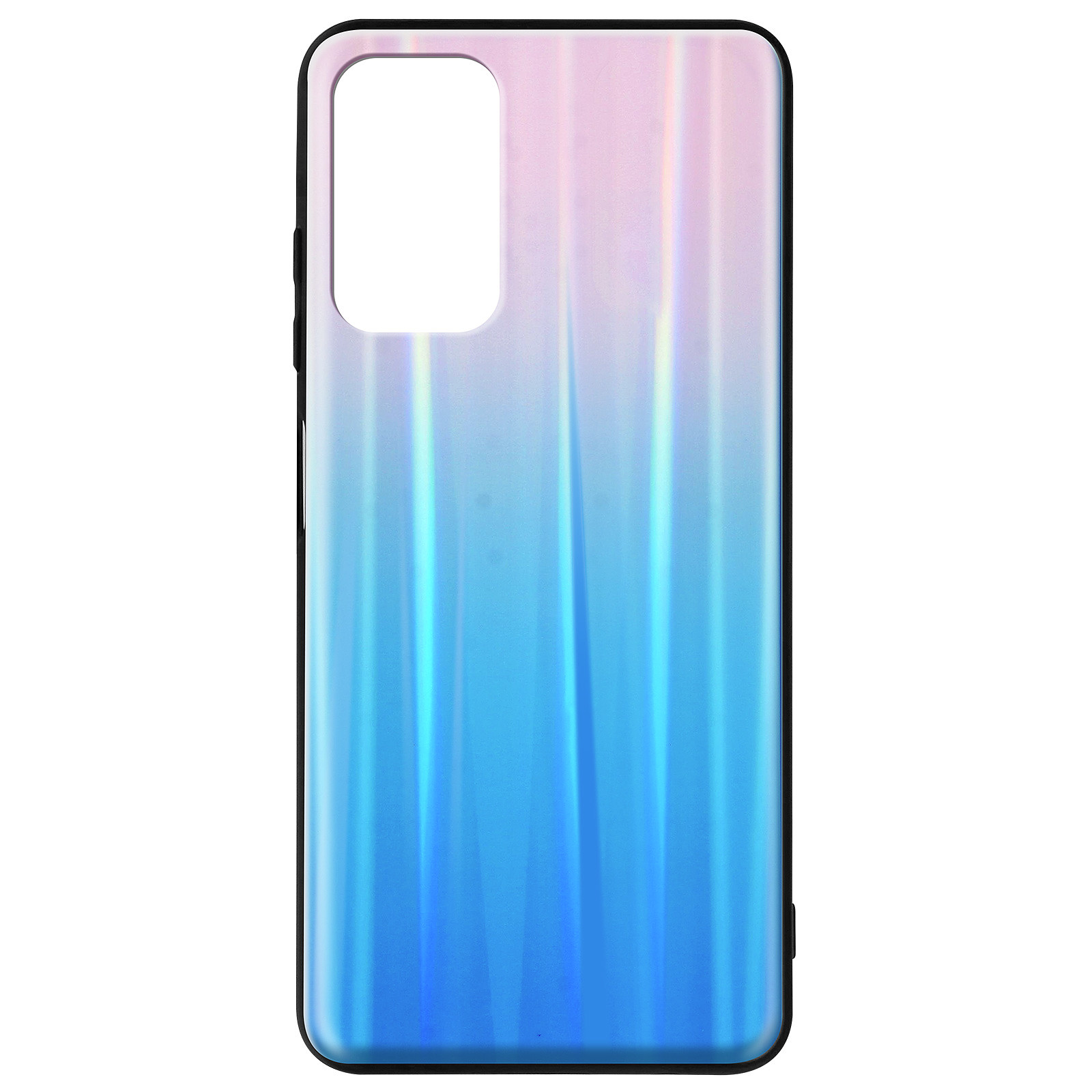 Avizar Coque pour Xiaomi Redmi 9T et Poco M3 Bi-matière Holographique Brillant Fine Legère Rose et Bleu - Coque telephone Avizar